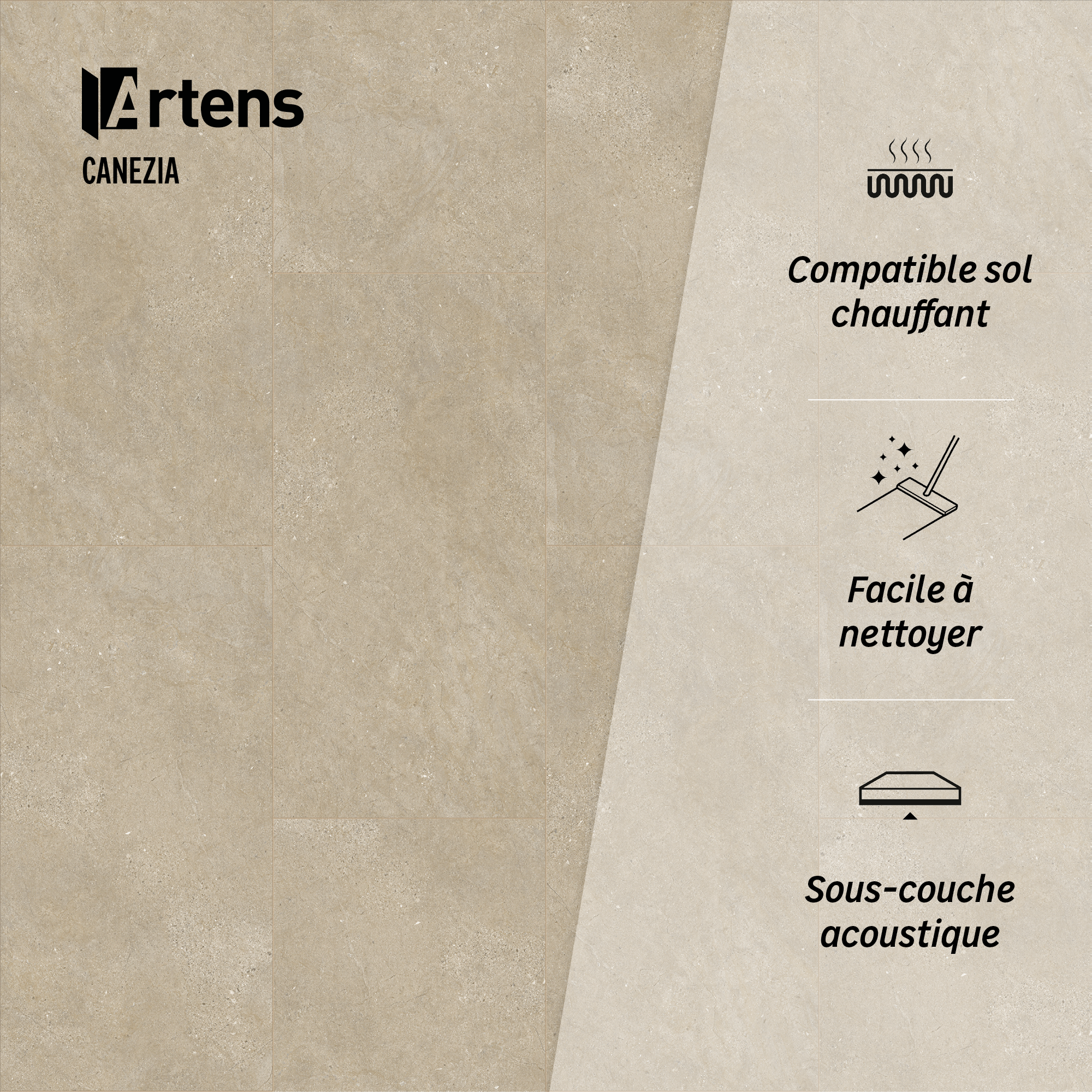 Dalle PVC clipsable intenso sous-couche intégrée ARTENS canezia - 4