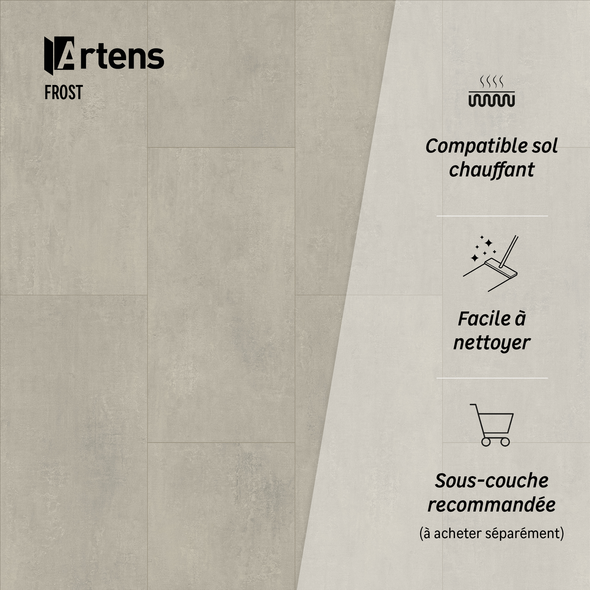 Dalle PVC clipsable ARTENS Frost effet pierre - 4