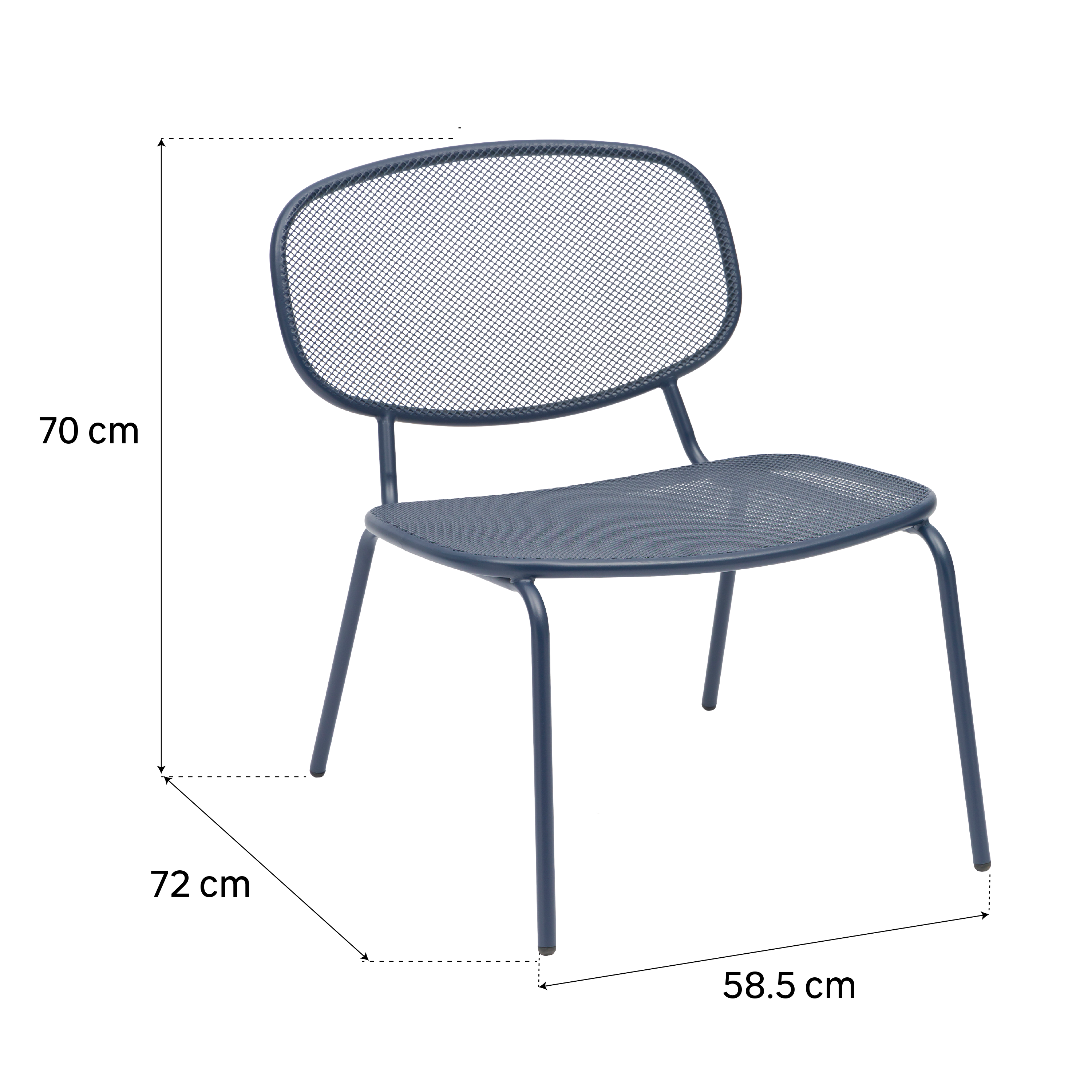 Chaise basse de jardin NATERIAL Ikaros en acier bleu némo - 2