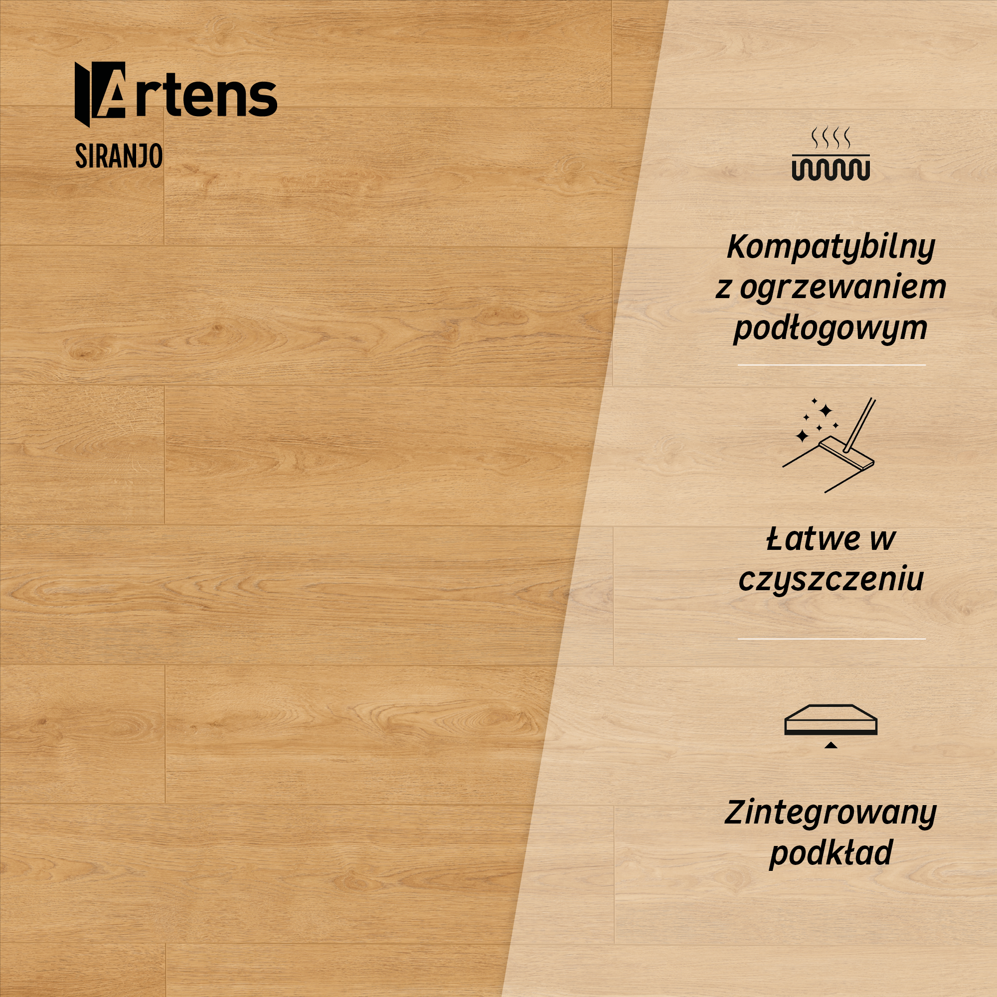 Panele winylowe SPC z podkładem Artens Intenso Siranjo naturalne drewno - 2