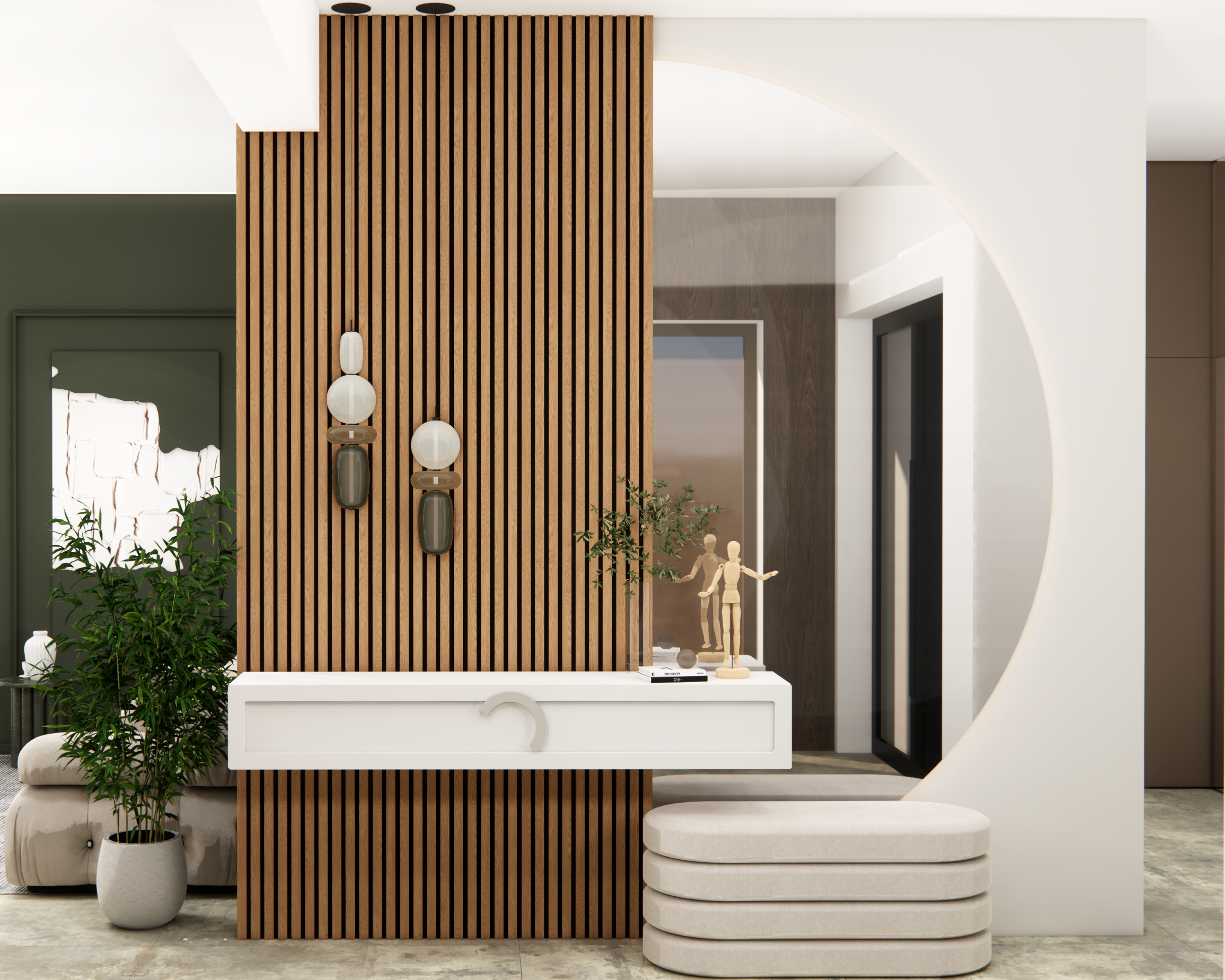 Panel ścienny 3D lamele na filcu 270x30 cm Dąb Catania 7 lameli - 2