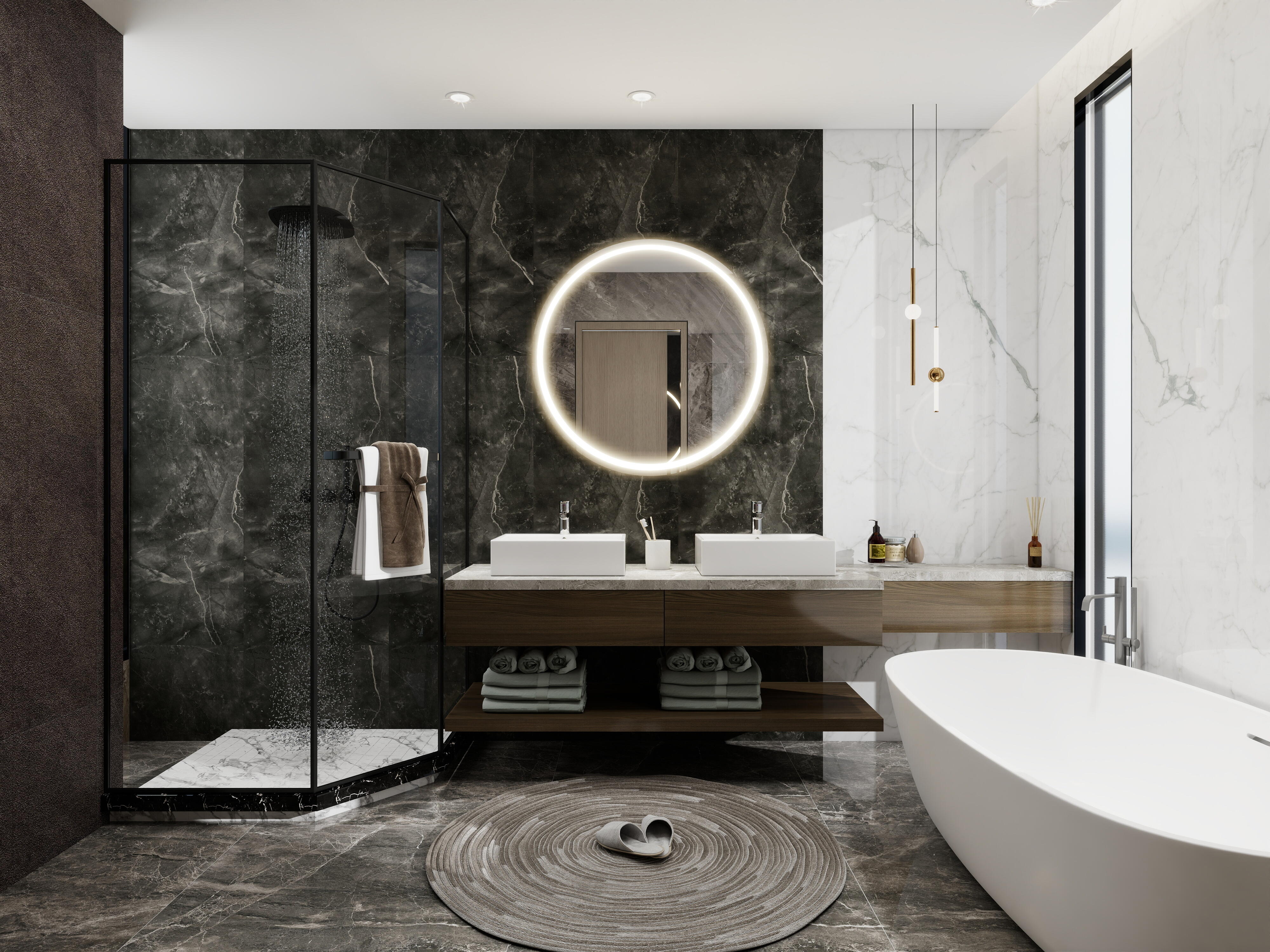 Panele ścienne winylowe SPC 120x60 cm Black Stone czarny połysk - 2