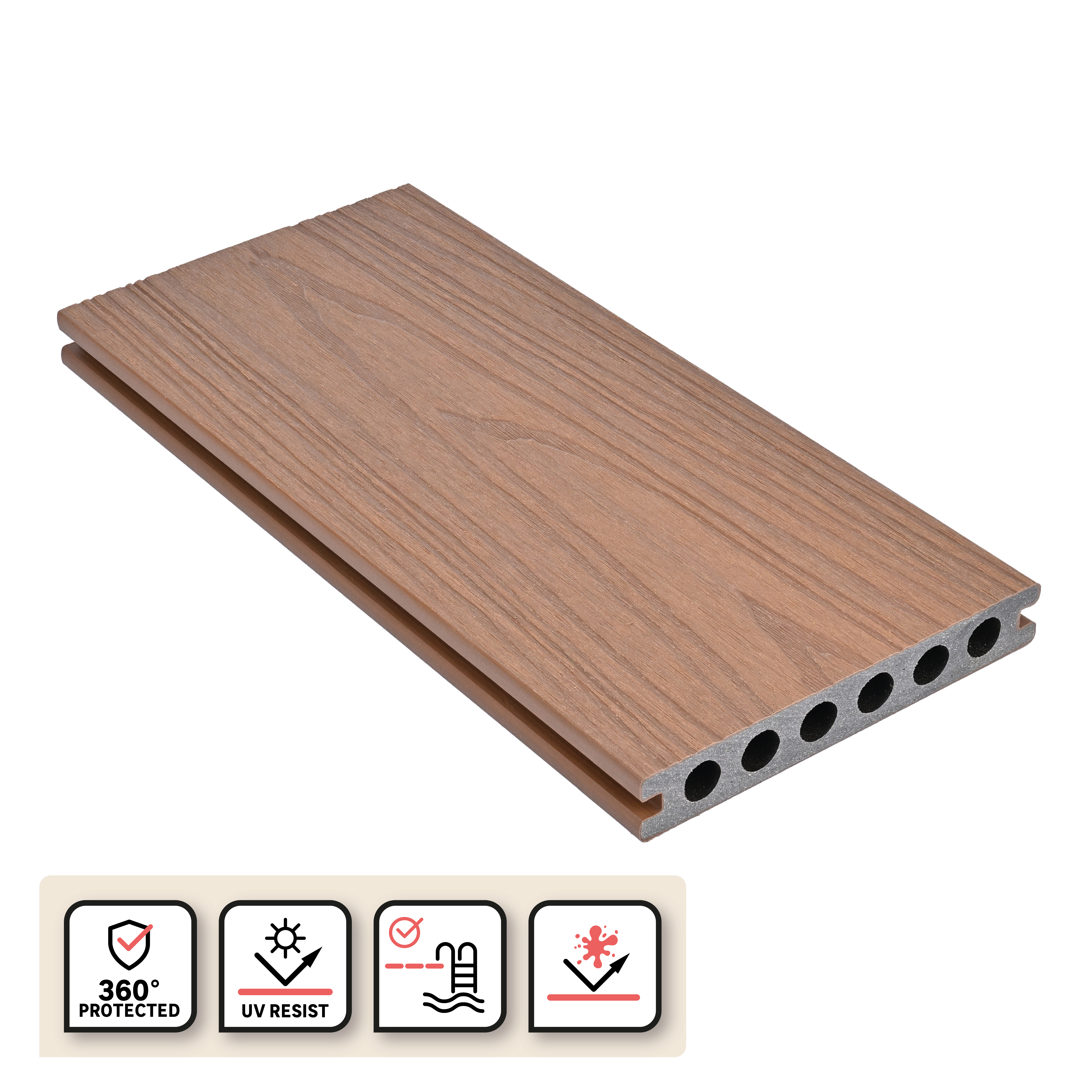 Deck Composite 240x14,5 cm 22 mm Teka Himya Naterial - 3