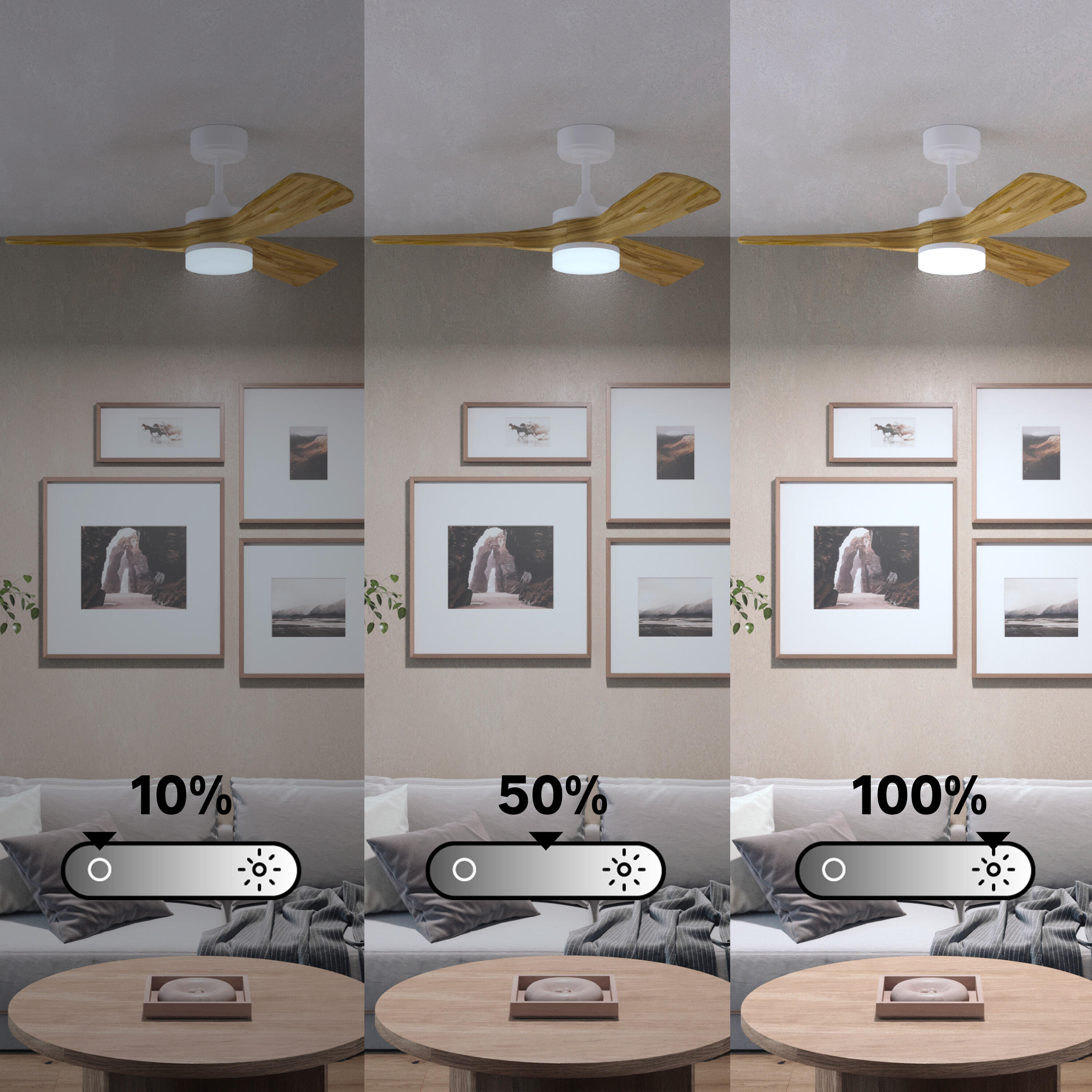 Ventilador de techo con luz silencioso DC 37W con mando ø112 cm Chris INSPIRE blanco luz CCT 3 aspas| 6 velocidades| modo verano/invierno| brisa| temporizador| recomendado de 13 a 20m² - 10