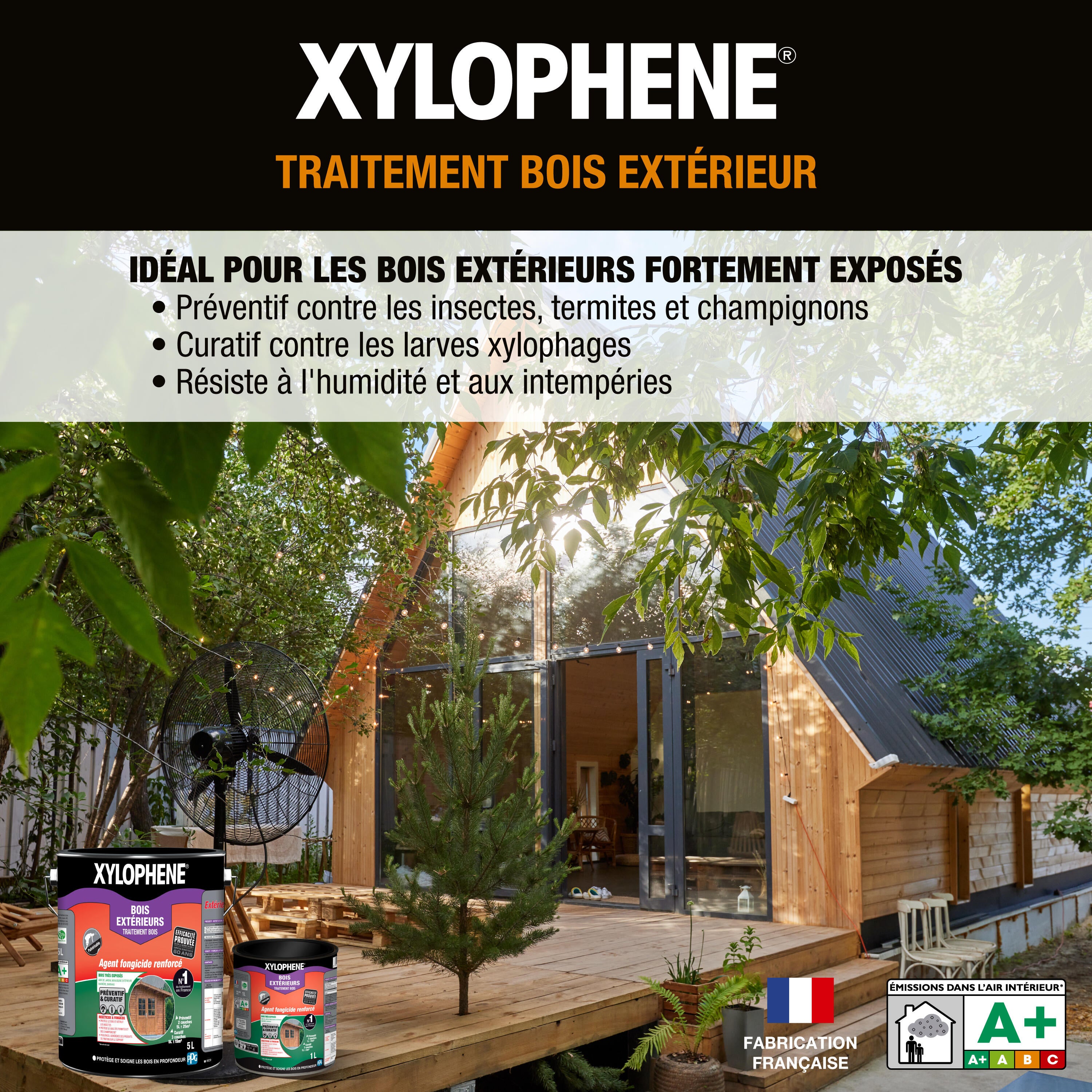 XYLOPHENE - Traitement Bois Extérieurs - Anti Insectes et Anti Termites - Spécia