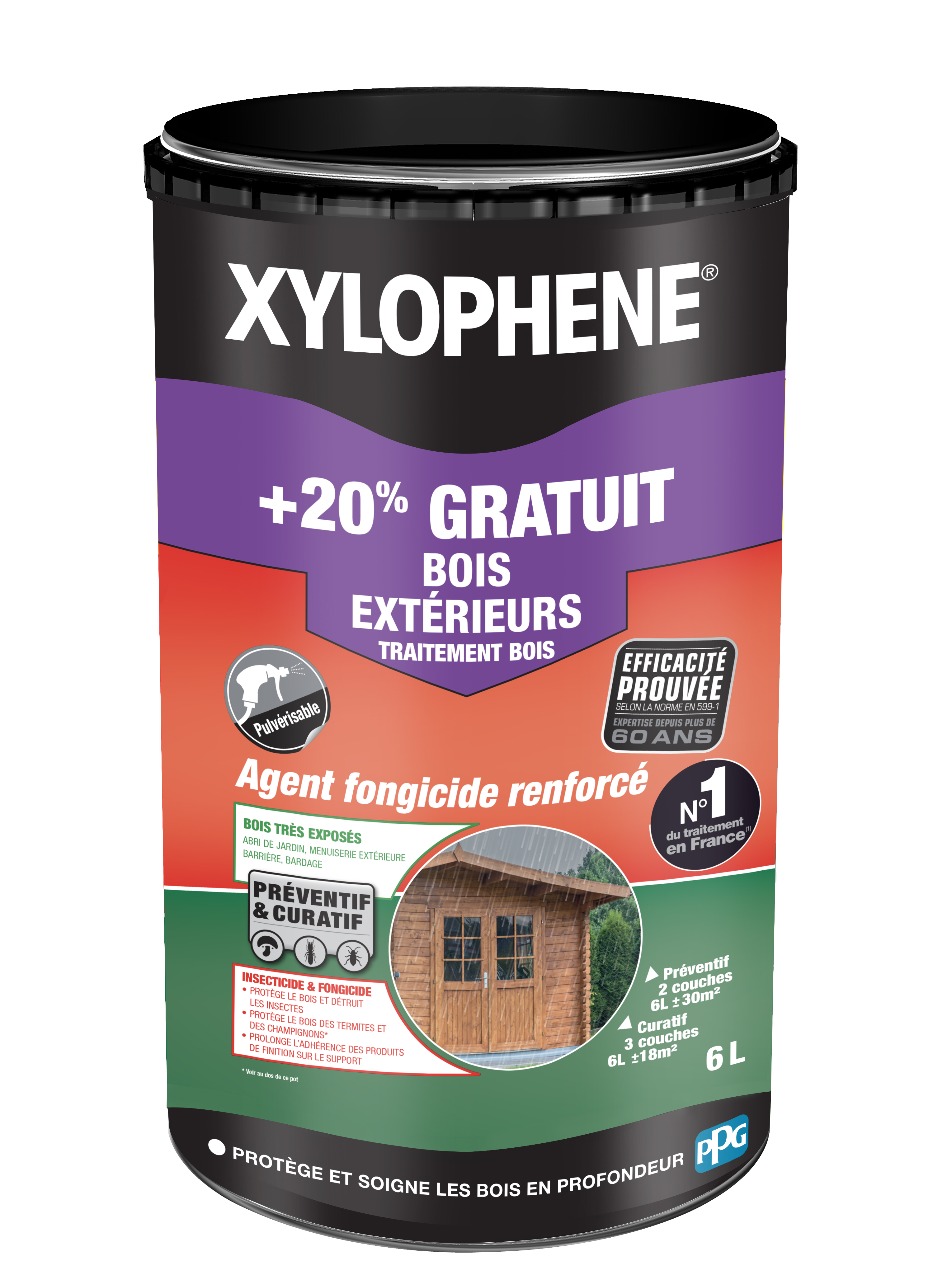 Traitement Xylophène 5L Contre Termites Et Insectes Du Bois Pour Extérieurs
