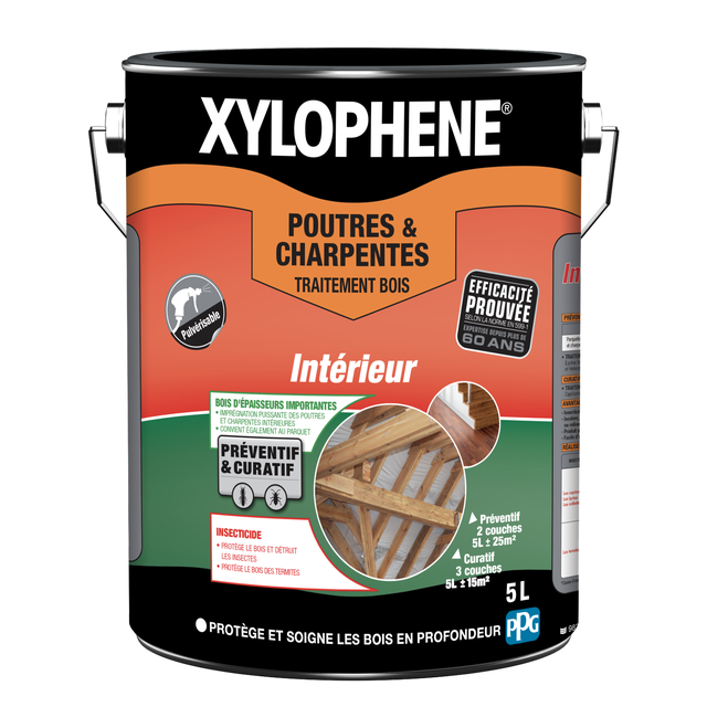 Traitement du bois poutre et charpente XYLOPHENE 5 l