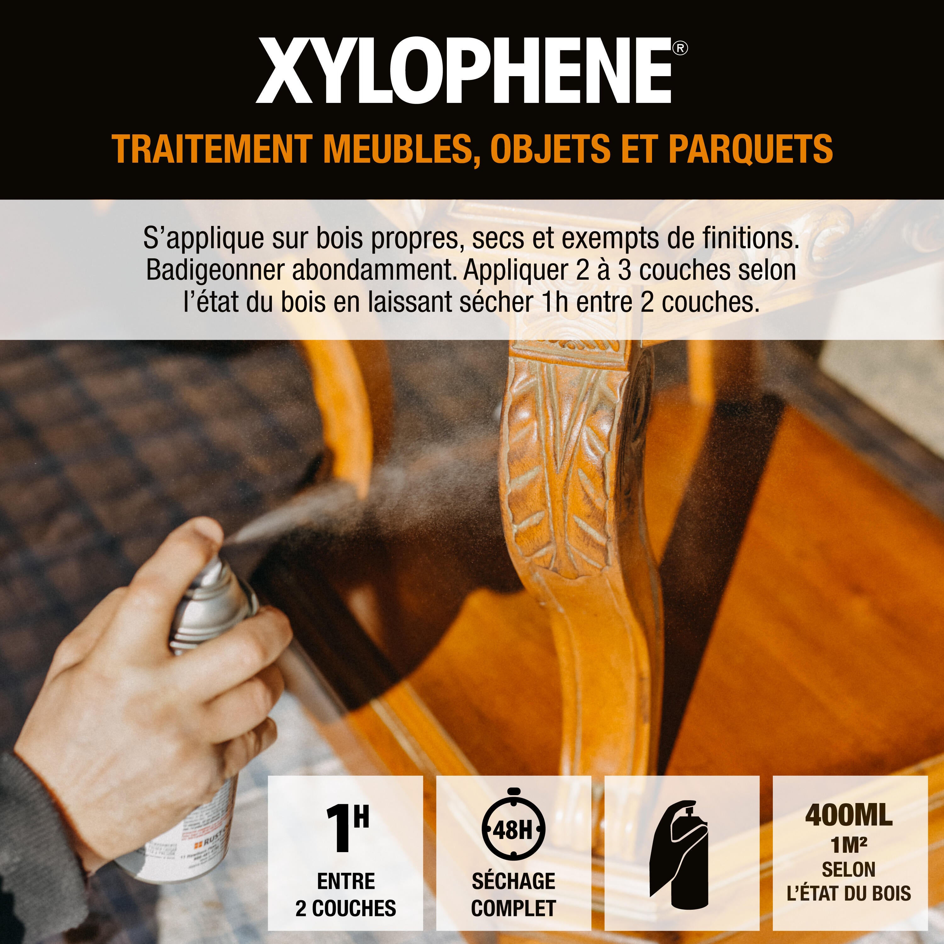 Traitement du bois meuble, parquet et boiserie XYLOPHENE 0.4 l - 4