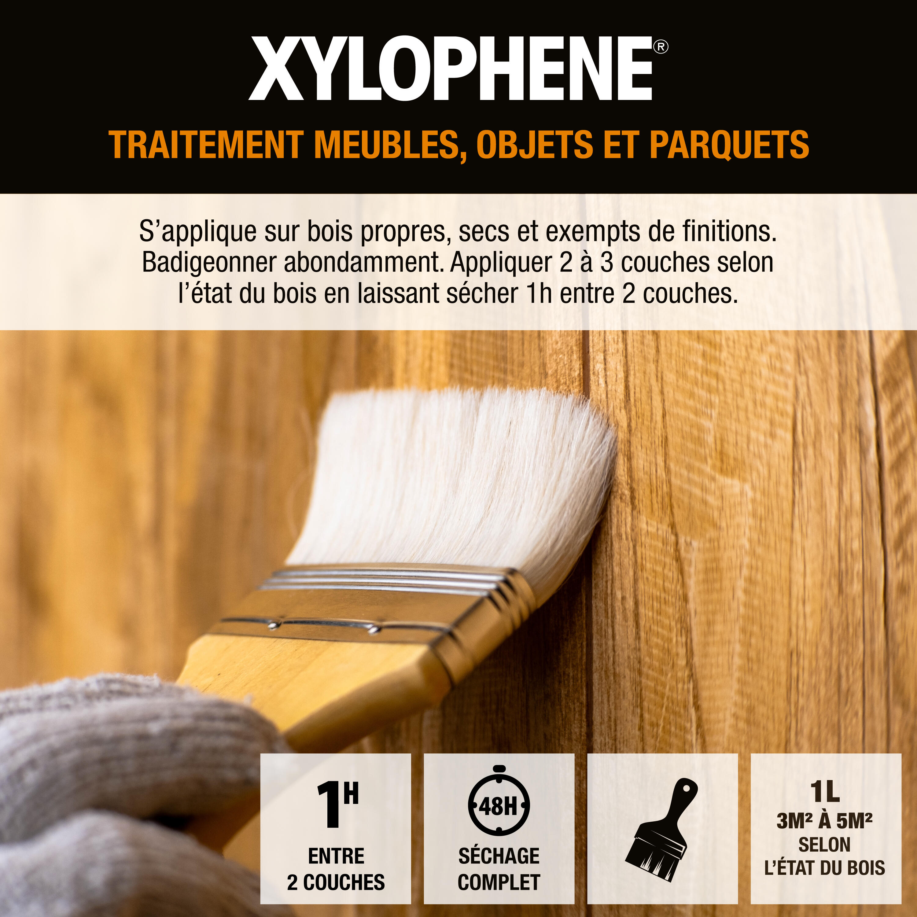 Traitement du bois meuble, parquet et boiserie XYLOPHENE 0.5 l - 4
