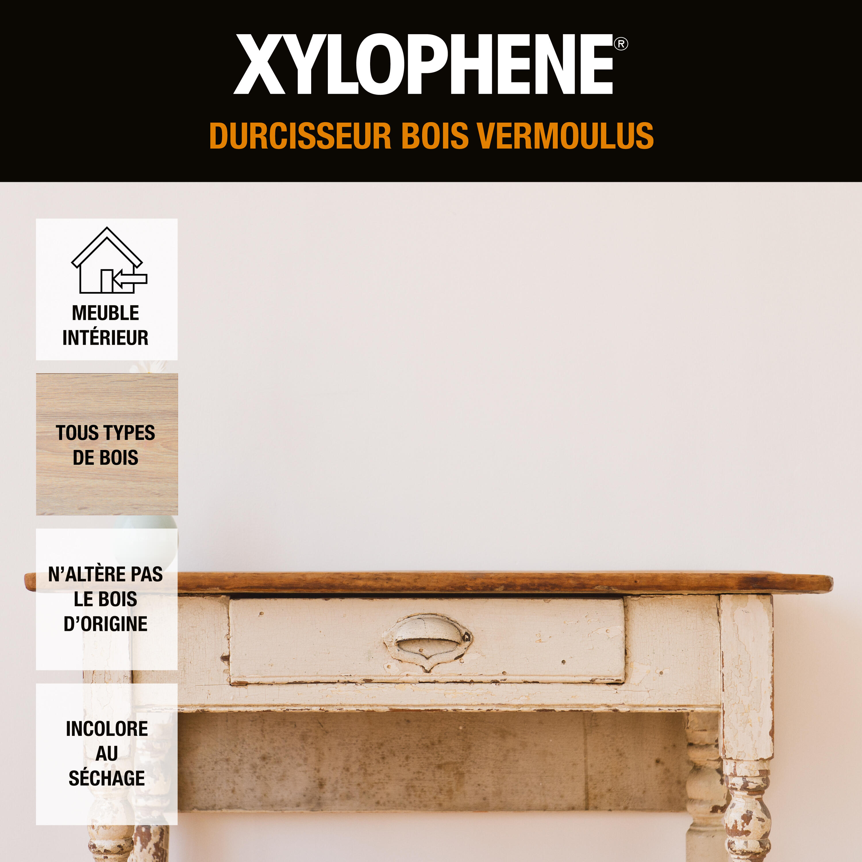 Traitement du bois meuble XYLOPHENE Vermoulus 0.5 l - 3