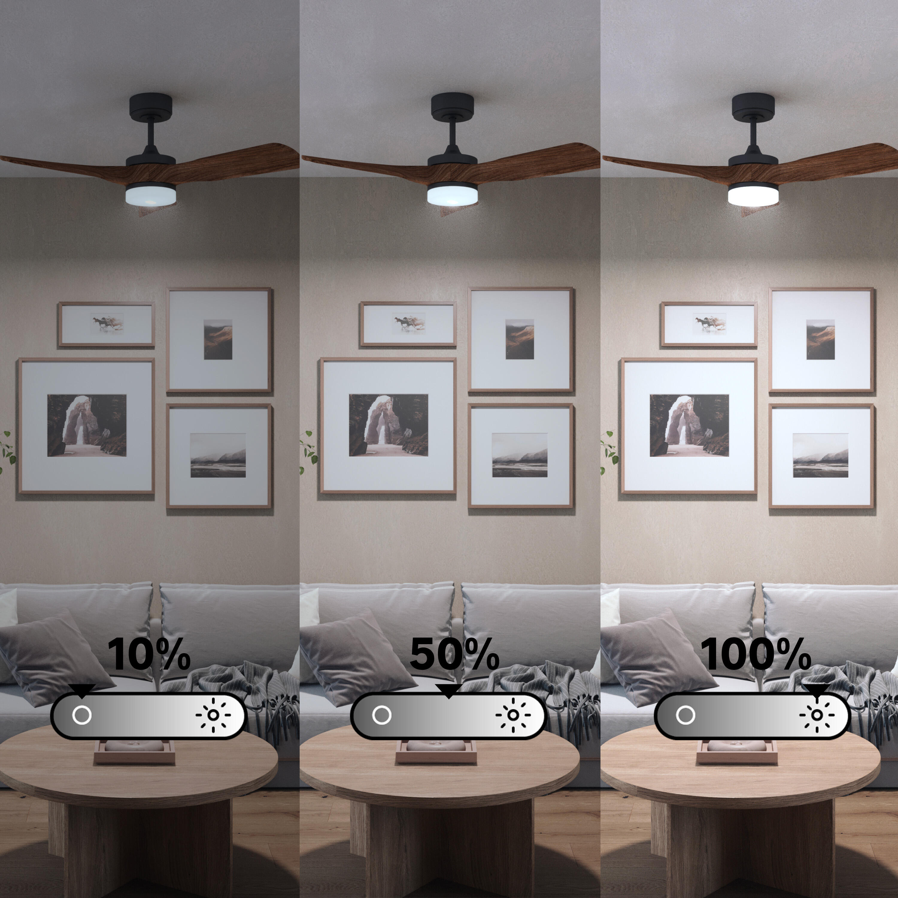 Ventilador de techo con luz silencioso DC 37W con mando ø112 cm Chris INSPIRE negro luz CCT 3 aspas| 6 velocidades| modo verano/invierno| brisa| temporizador| recomendado de 13 a 20m² - 9