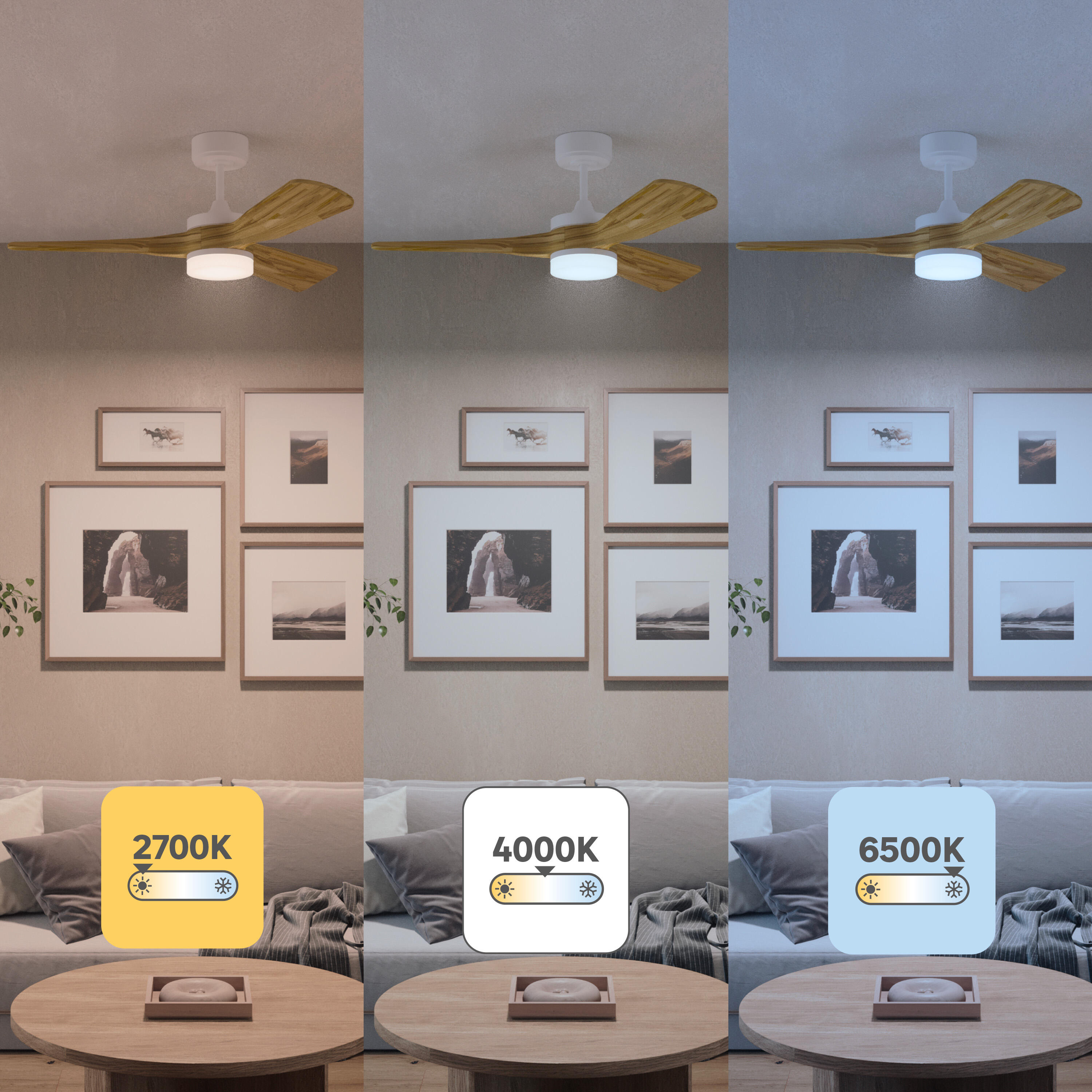 Ventilador de techo con luz silencioso DC 37W con mando ø112 cm Chris INSPIRE blanco luz CCT 3 aspas| 6 velocidades| modo verano/invierno| brisa| temporizador| recomendado de 13 a 20m² - 8