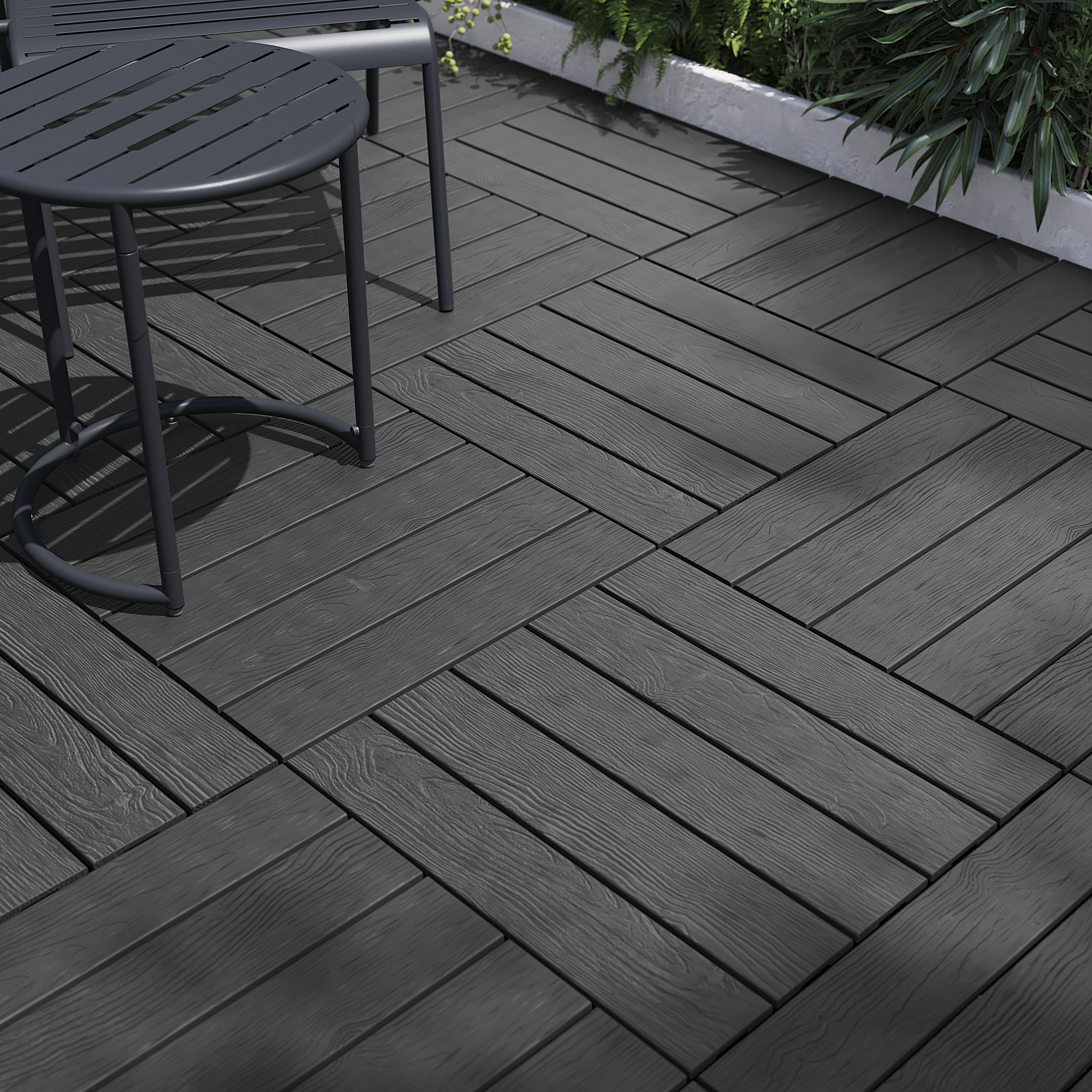 Pack 4 Estrado 50x50x2,5 cm cinza escuro Serava Naterial - 5