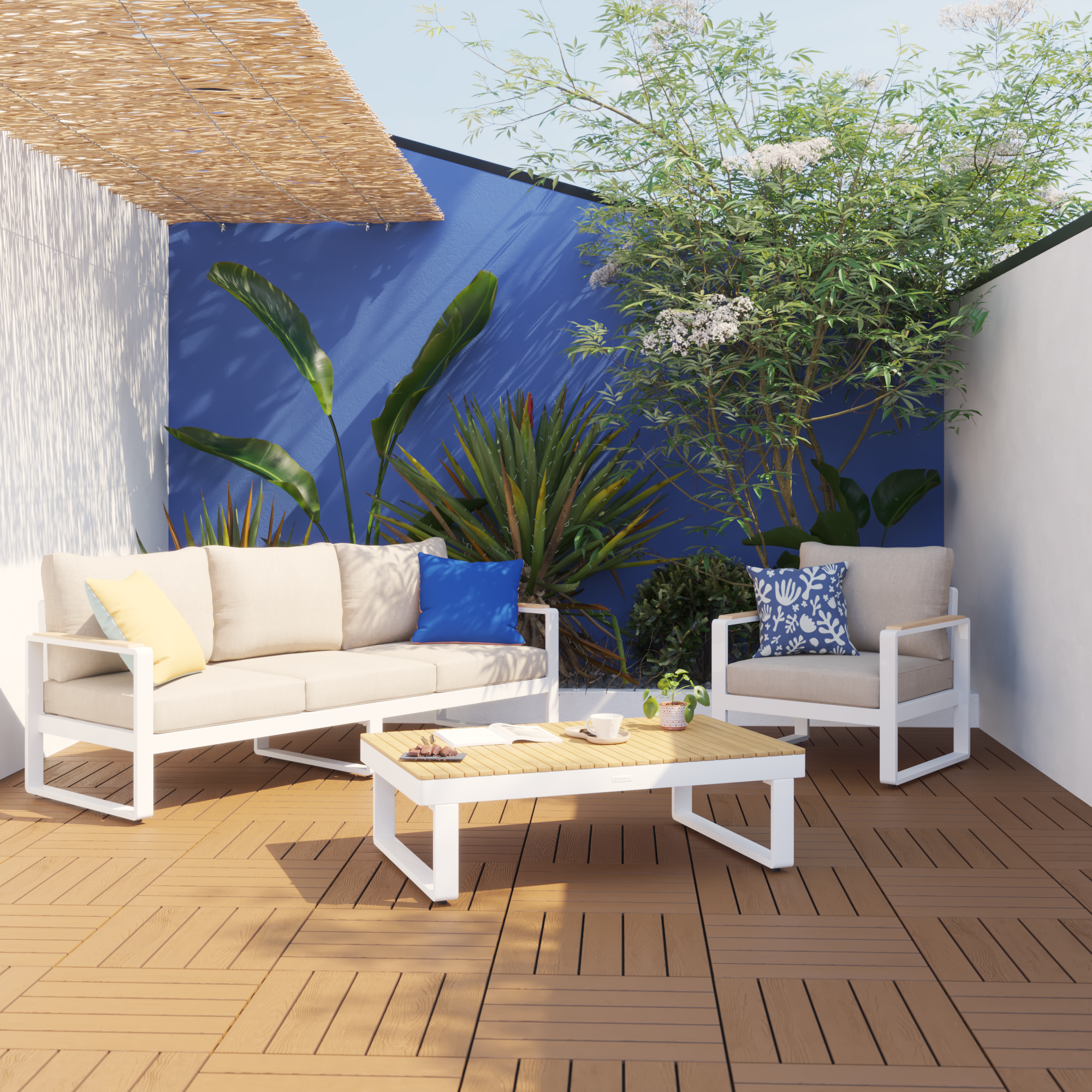 Pack 4 Estrado deck composite 50X50cm 25mm teka SERAVA NATERIAL - 6