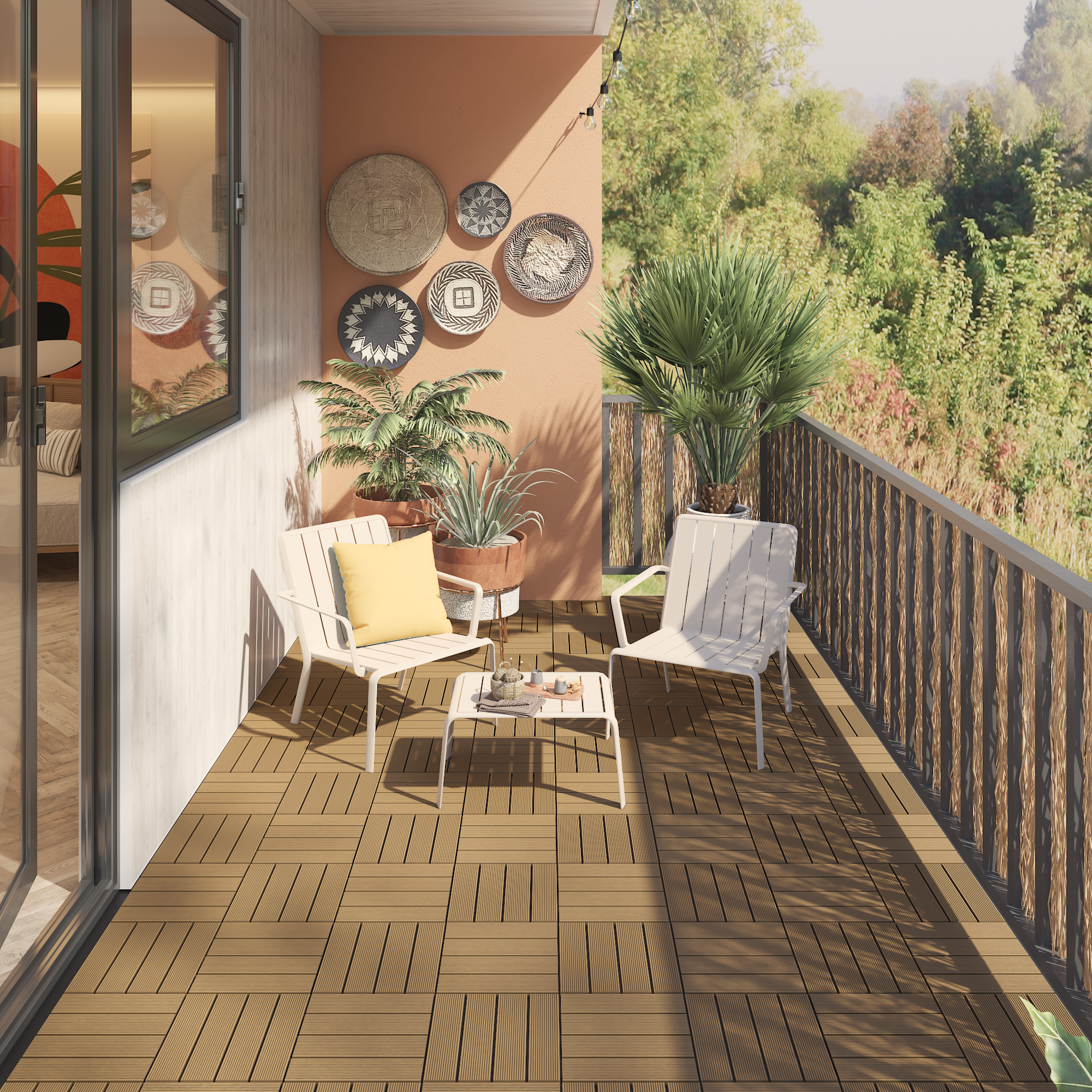 Sedia da giardino con braccioli Idaho NATERIAL, struttura e seduta in alluminio beige - 2