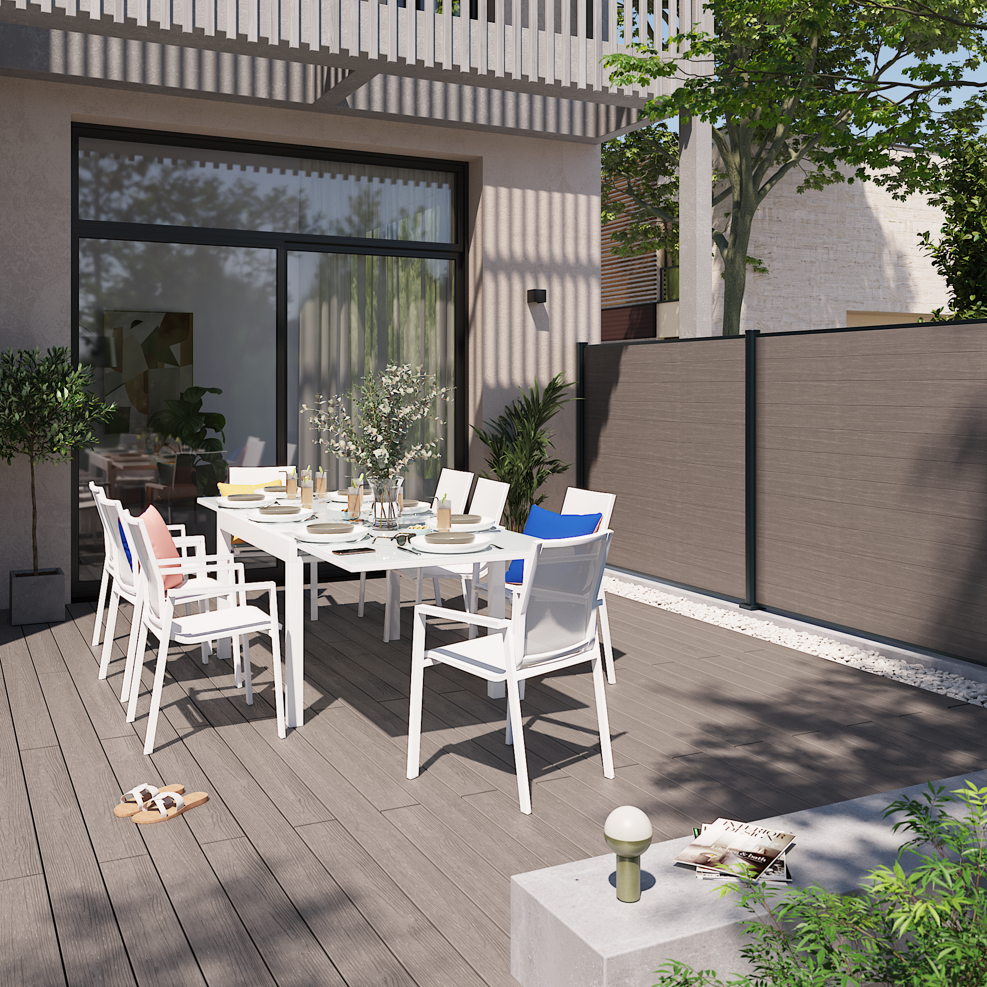 Mesa de jardín extensible de aluminio Lyra - 1