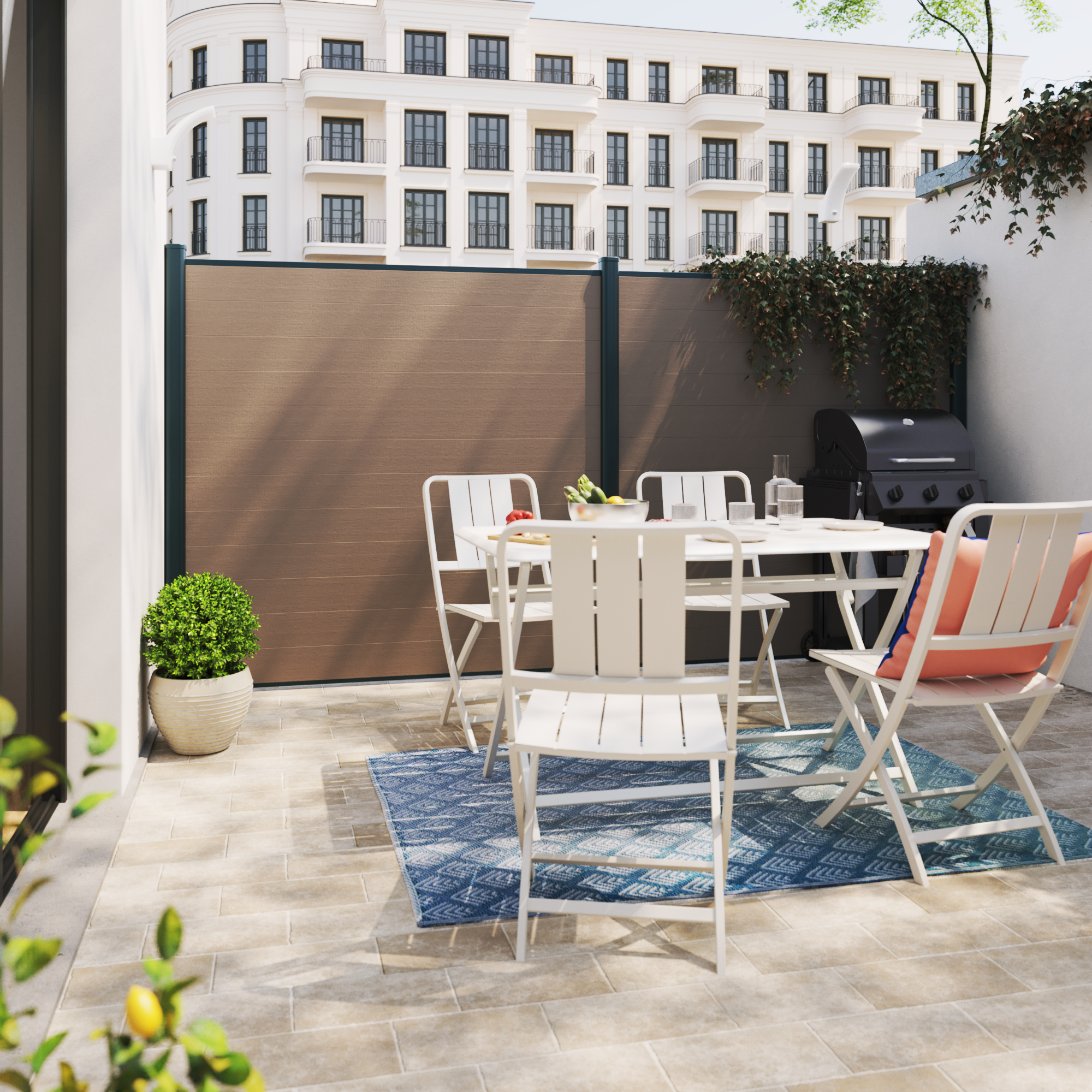 Sedia da giardino pieghevole in alluminio Idaho NATERIAL, seduta in alluminio beige - 4