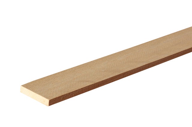 Listón de madera de ayous cepillada de color natural de 9x18mm x 2.4m