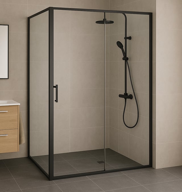 MAMPARA DE DUCHA LATERAL FIJO 70cm ROCA VICTORIA PLUS NEGRA
