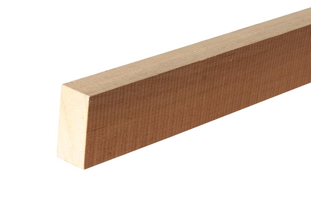 Listón de madera de ayous cepillada de color natural de 28x38mm x 2.4m