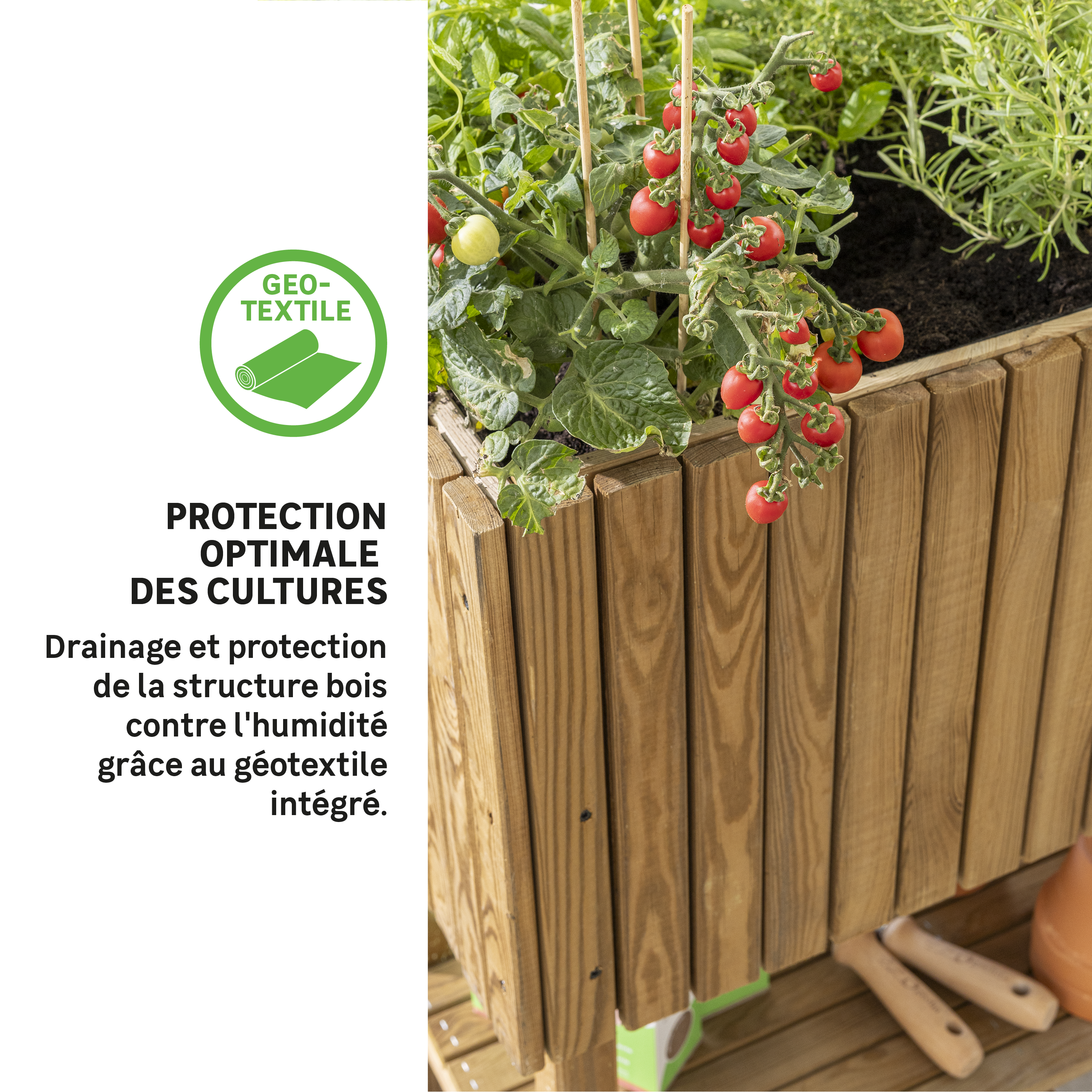 Potager sur pied bois x H.80 cm GEOLIA - 4