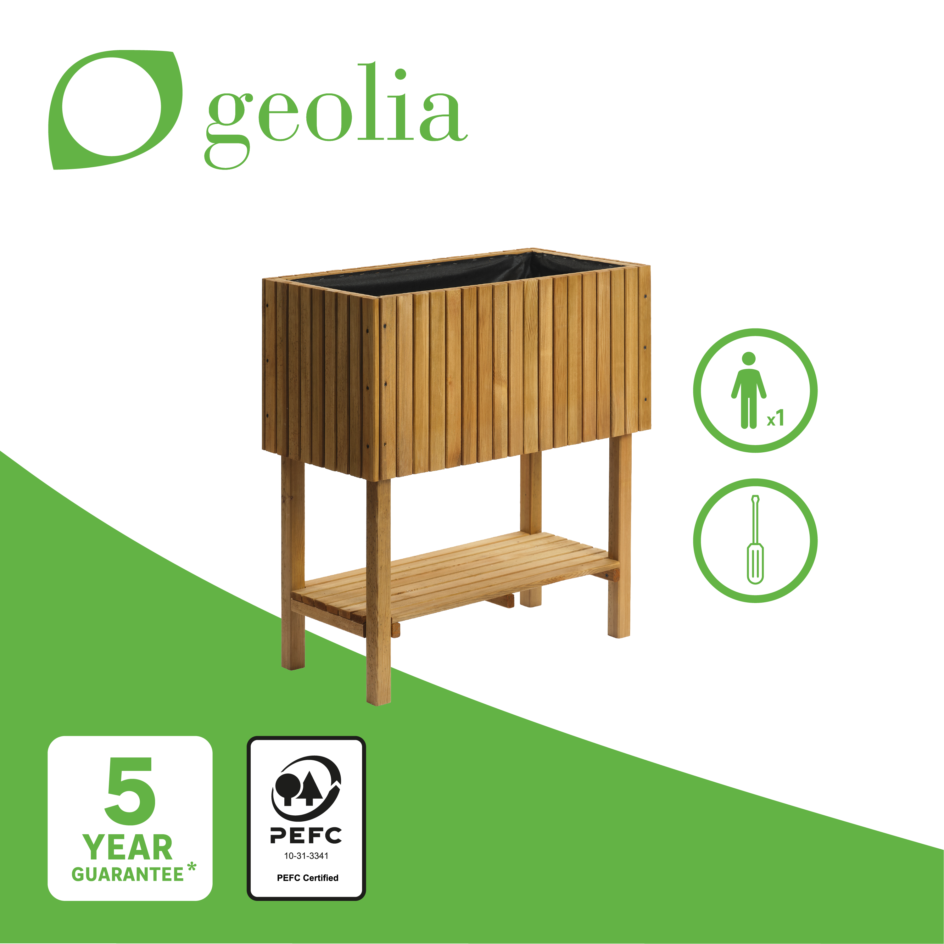 Fioriera per orto in legno GEOLIA marrone H 80 cm - 6