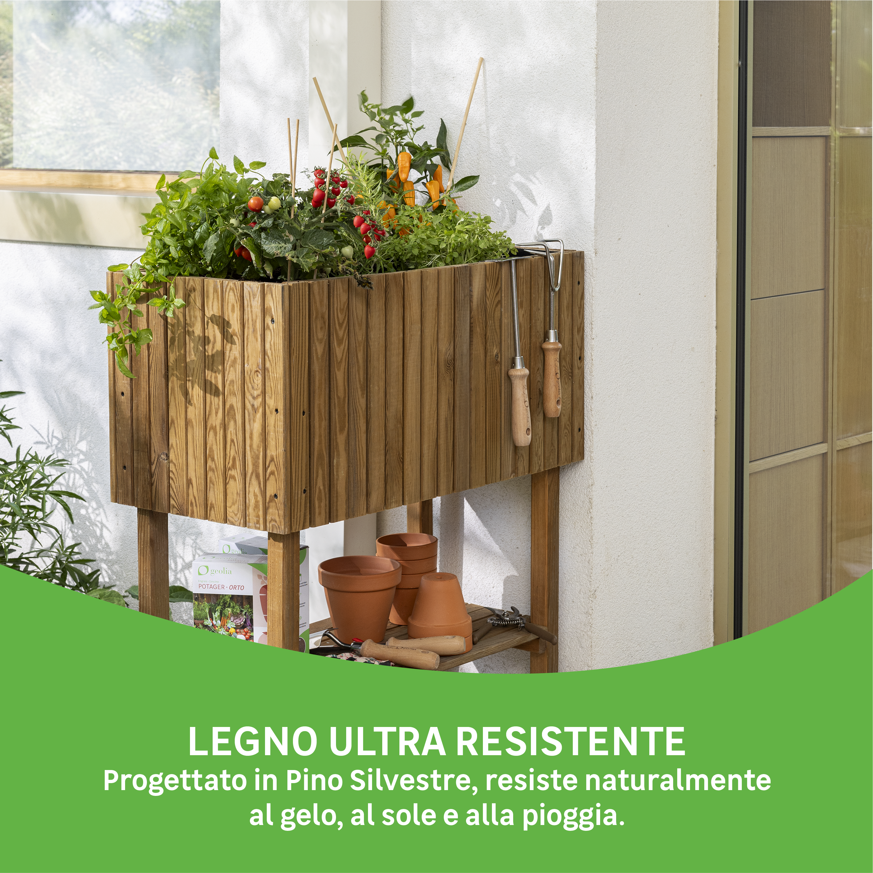 Fioriera per orto in legno GEOLIA marrone H 80 cm - 8