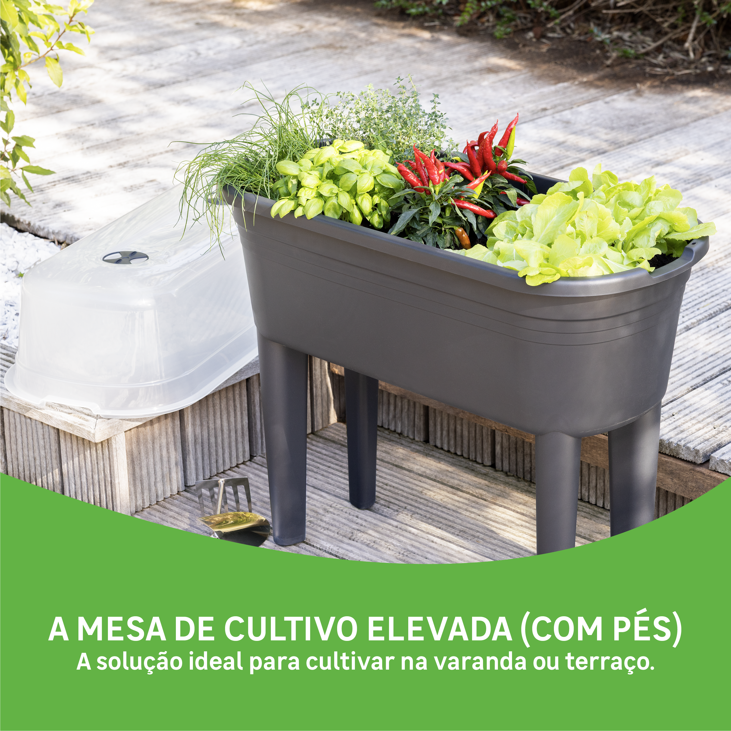 Horta urbana plástico Geolia preto  - 4