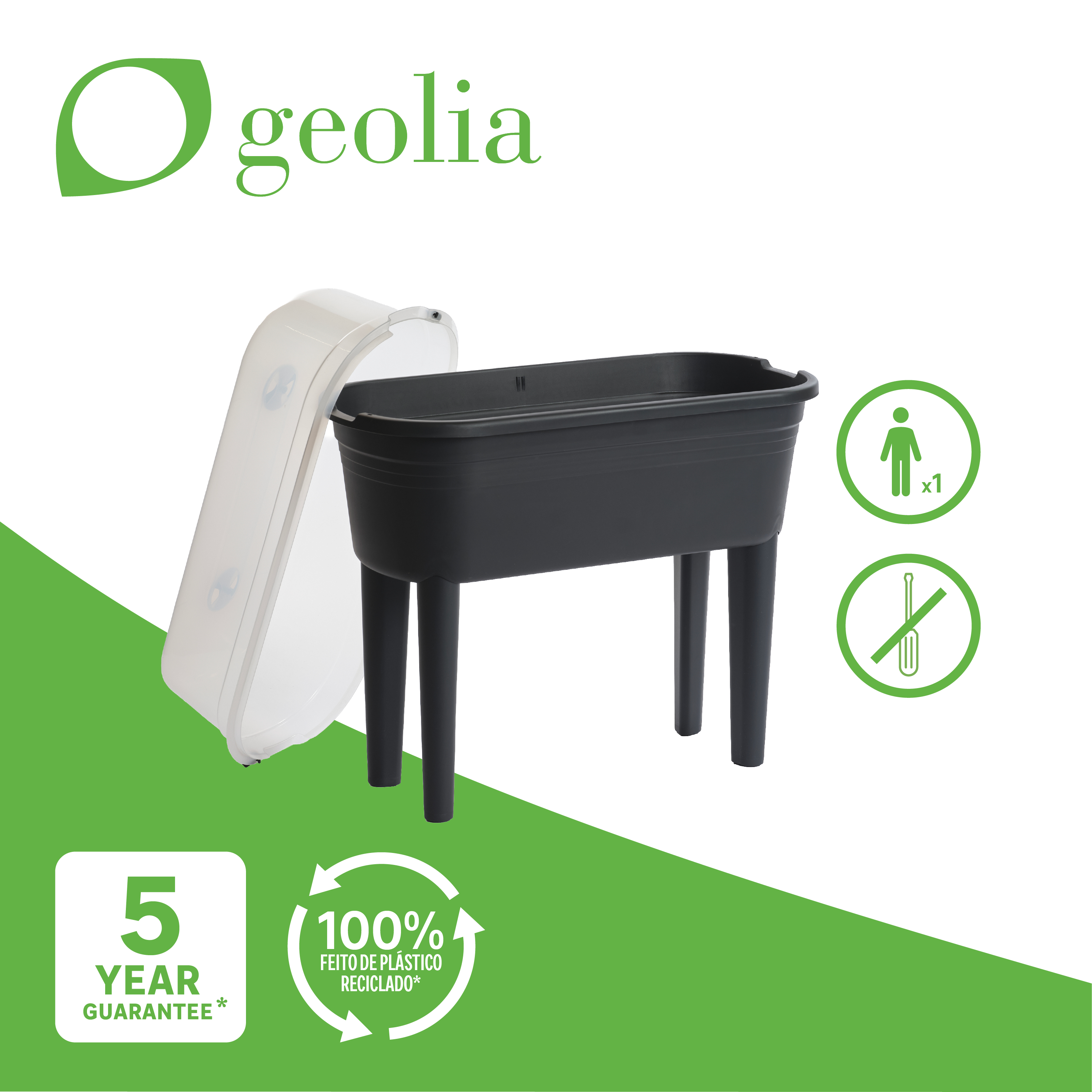 Horta urbana plástico Geolia preto  - 6