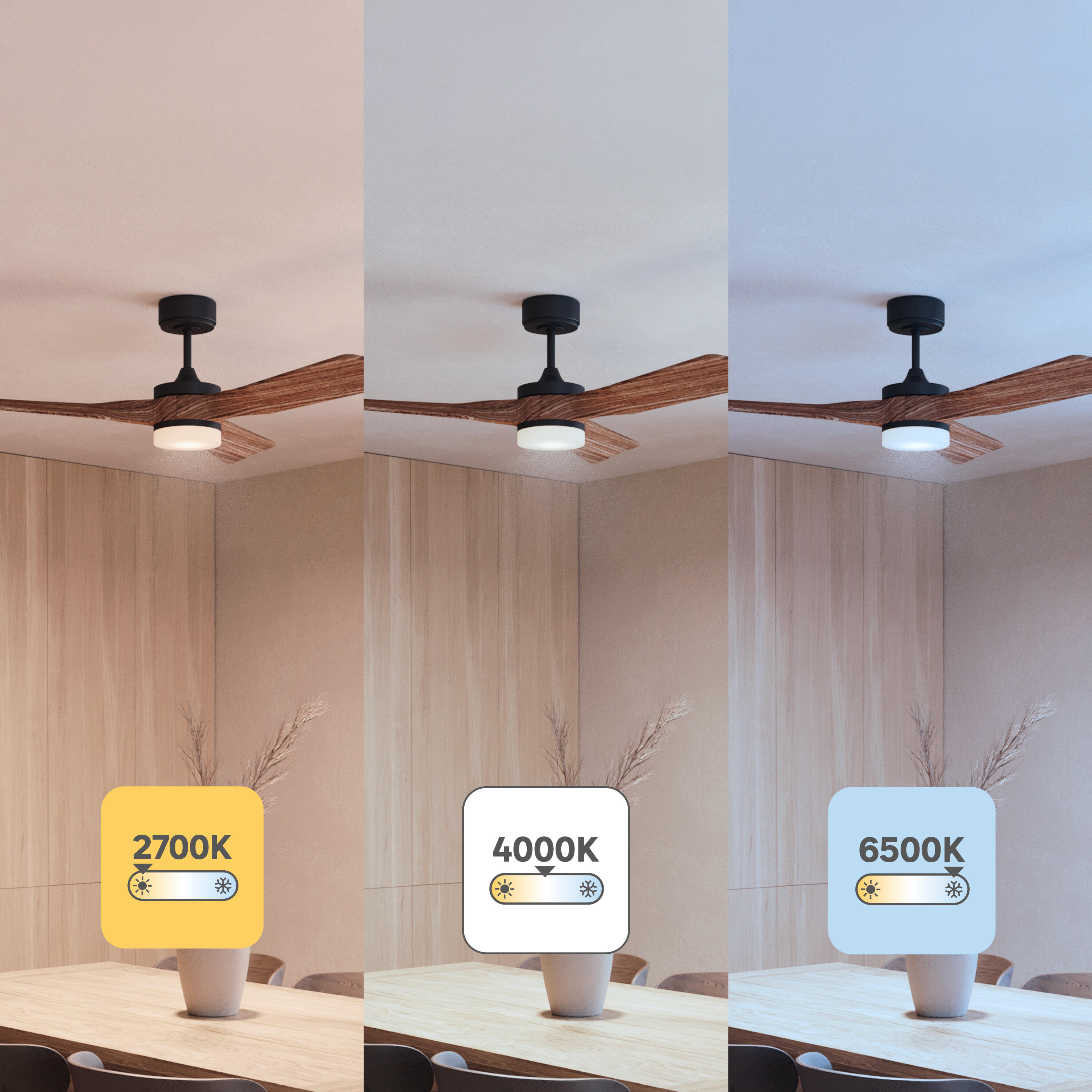 Ventilador de techo con luz silencioso DC 40W con mando ø132 cm Chris INSPIRE negro luz CCT 3 aspas| 6 velocidades| modo verano/invierno| brisa| temporizador| recomendado de 20 a 40m² - 4