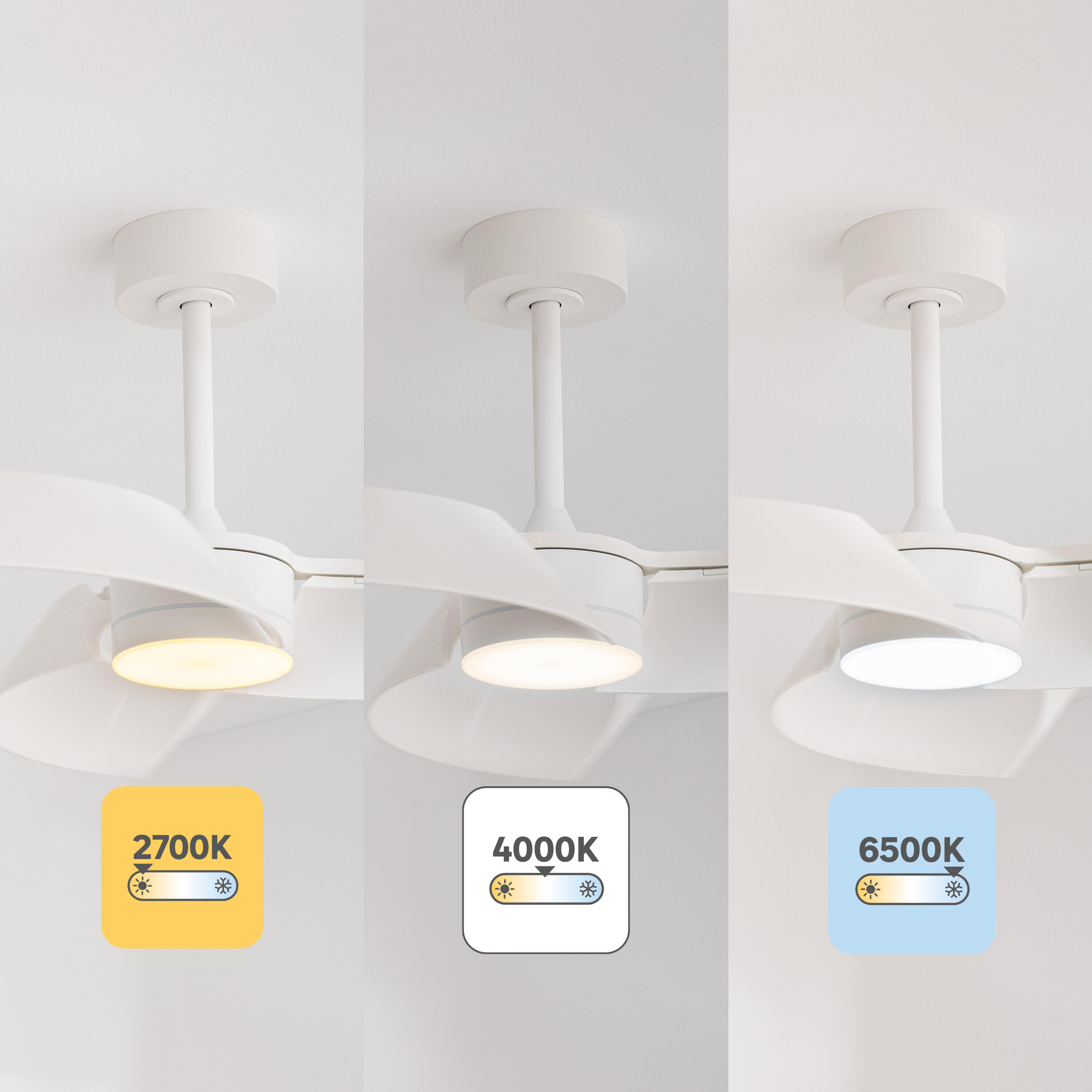 Ventilateur de plafond LED connecté silencieux, Cadix, INSPIRE SIGNATURE, blanc - 7