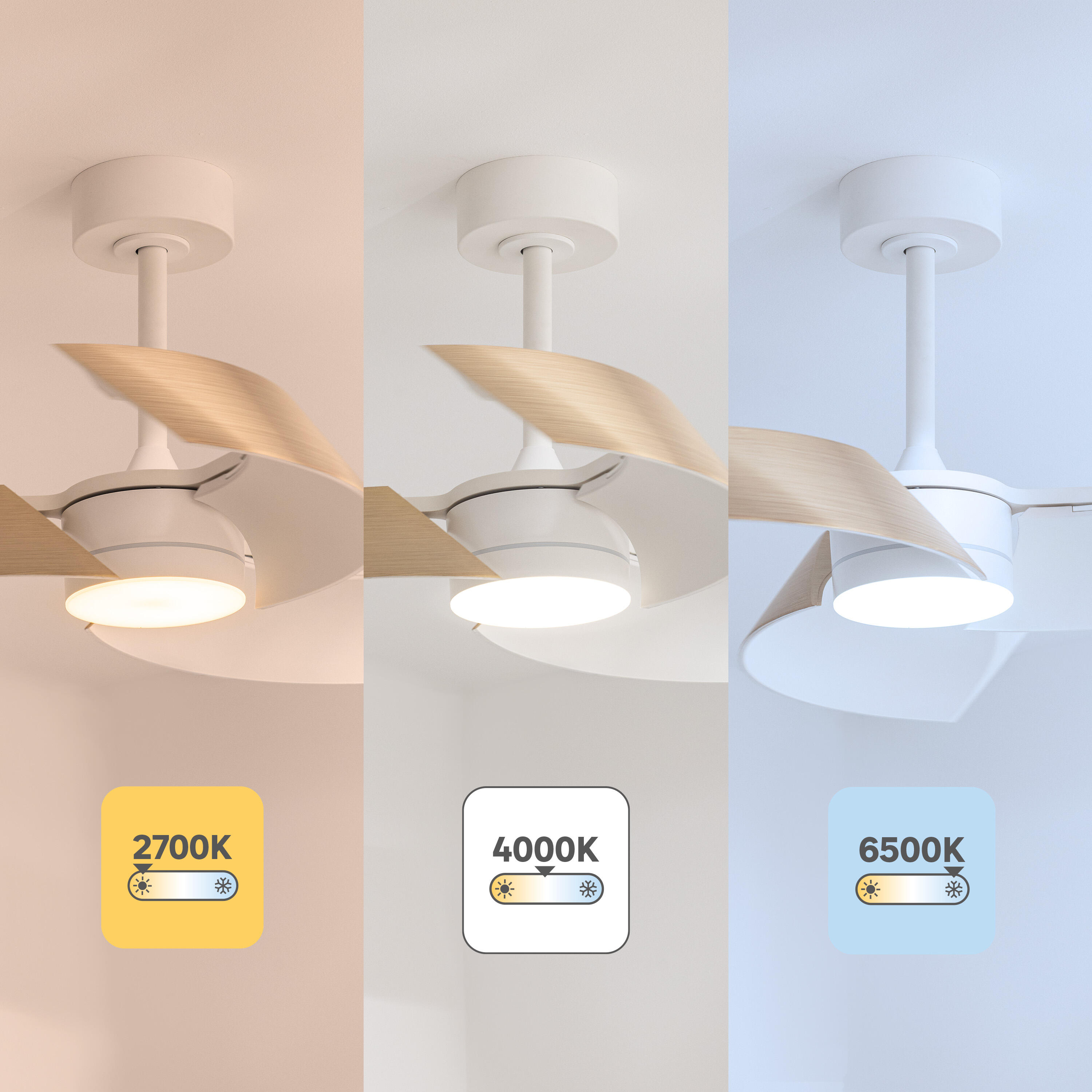 Ventilateur de plafond LED connecté silencieux, Cadix, INSPIRE SIGNATURE, bois - 7