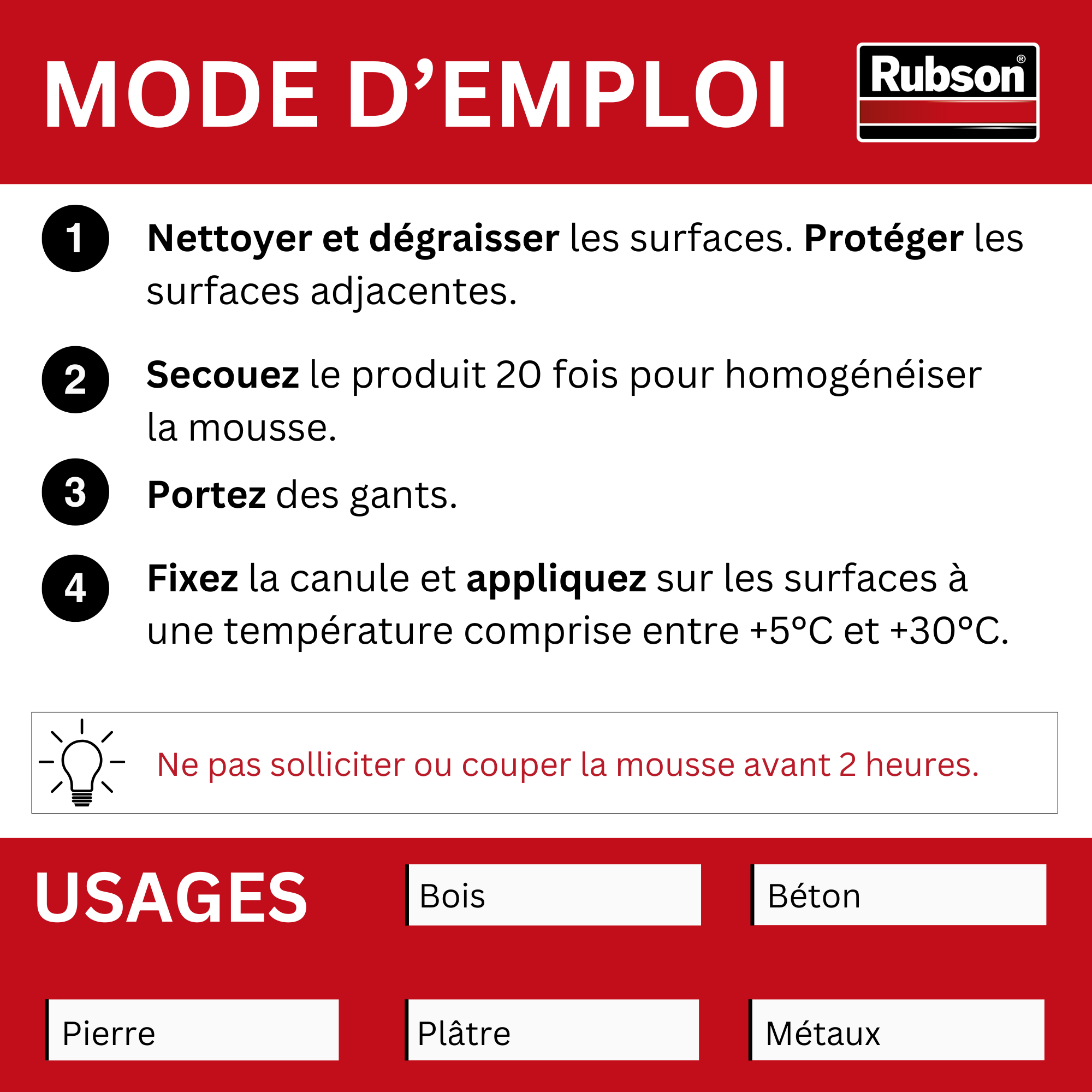 Mousse expansive Résiste au feu b2 RUBSON blanc 500ml - 5
