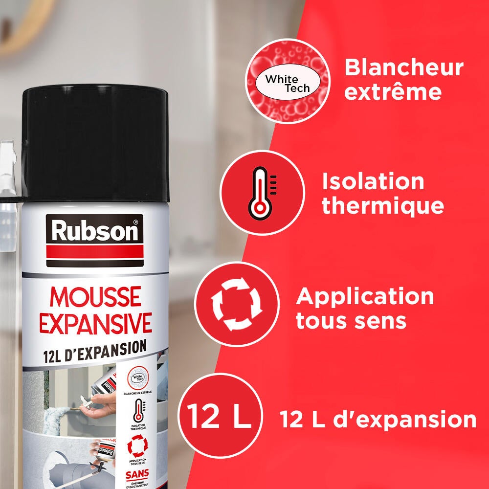 Mousse expansive Access, multi-usages RUBSON blanc 275ml - 2