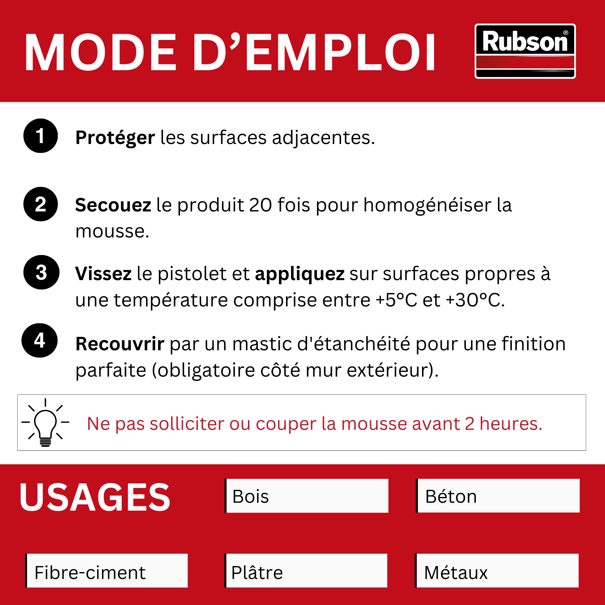 Mousse expansive Access, multi-usages RUBSON blanc 345ml - 6