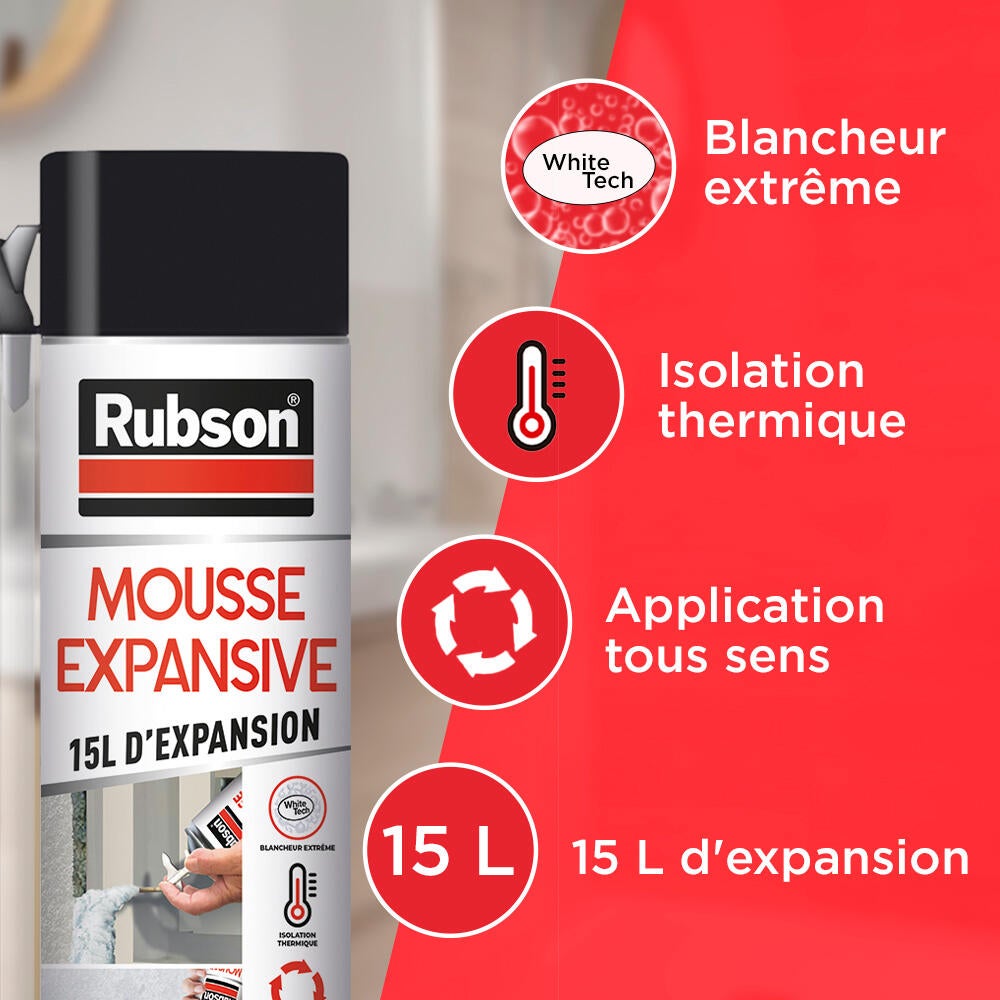 Mousse expansive Access, multi-usages RUBSON blanc 345ml - 2