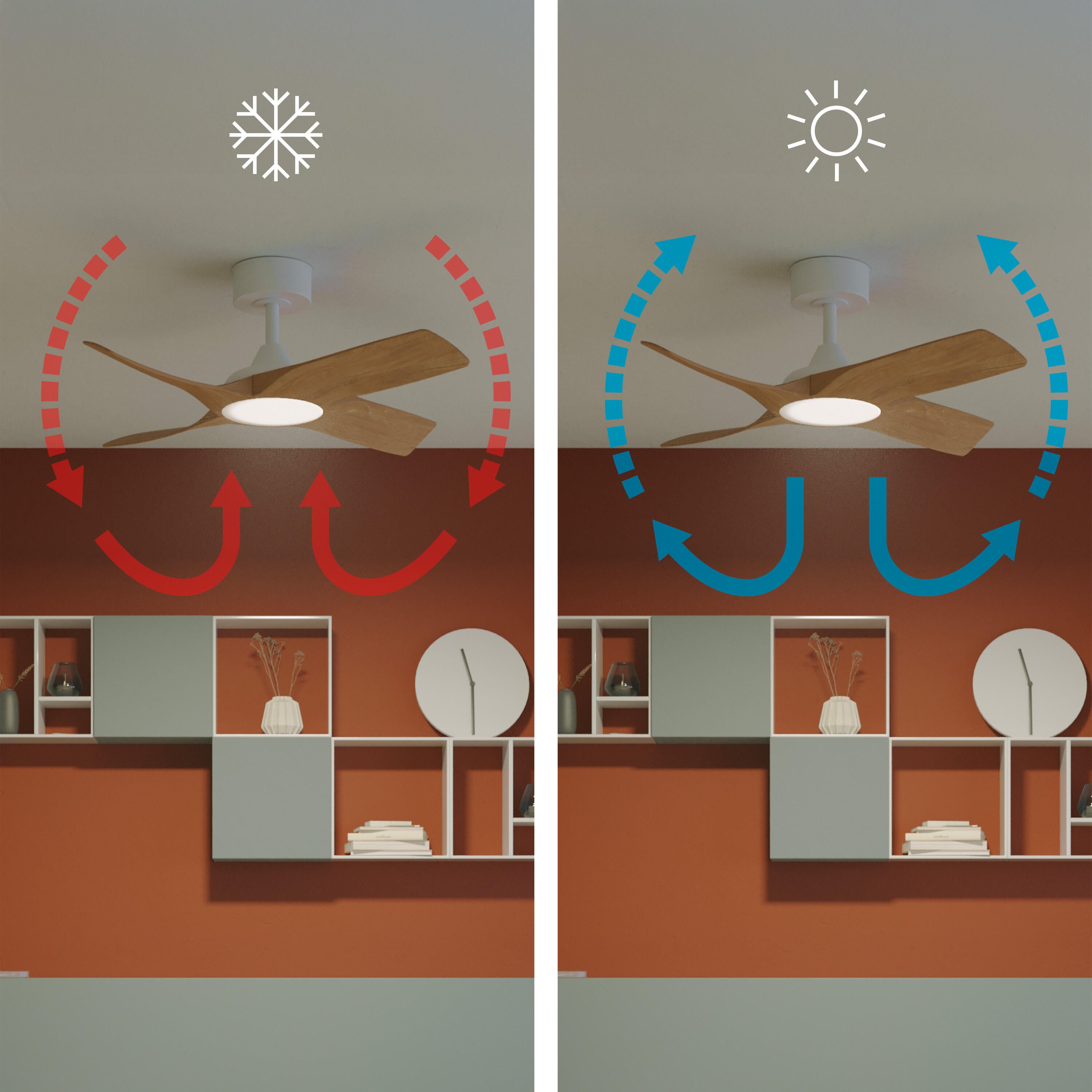 Ventilateur de plafond LED connecté, Siroco +, 91 cm, INSPIRE, bois - 8