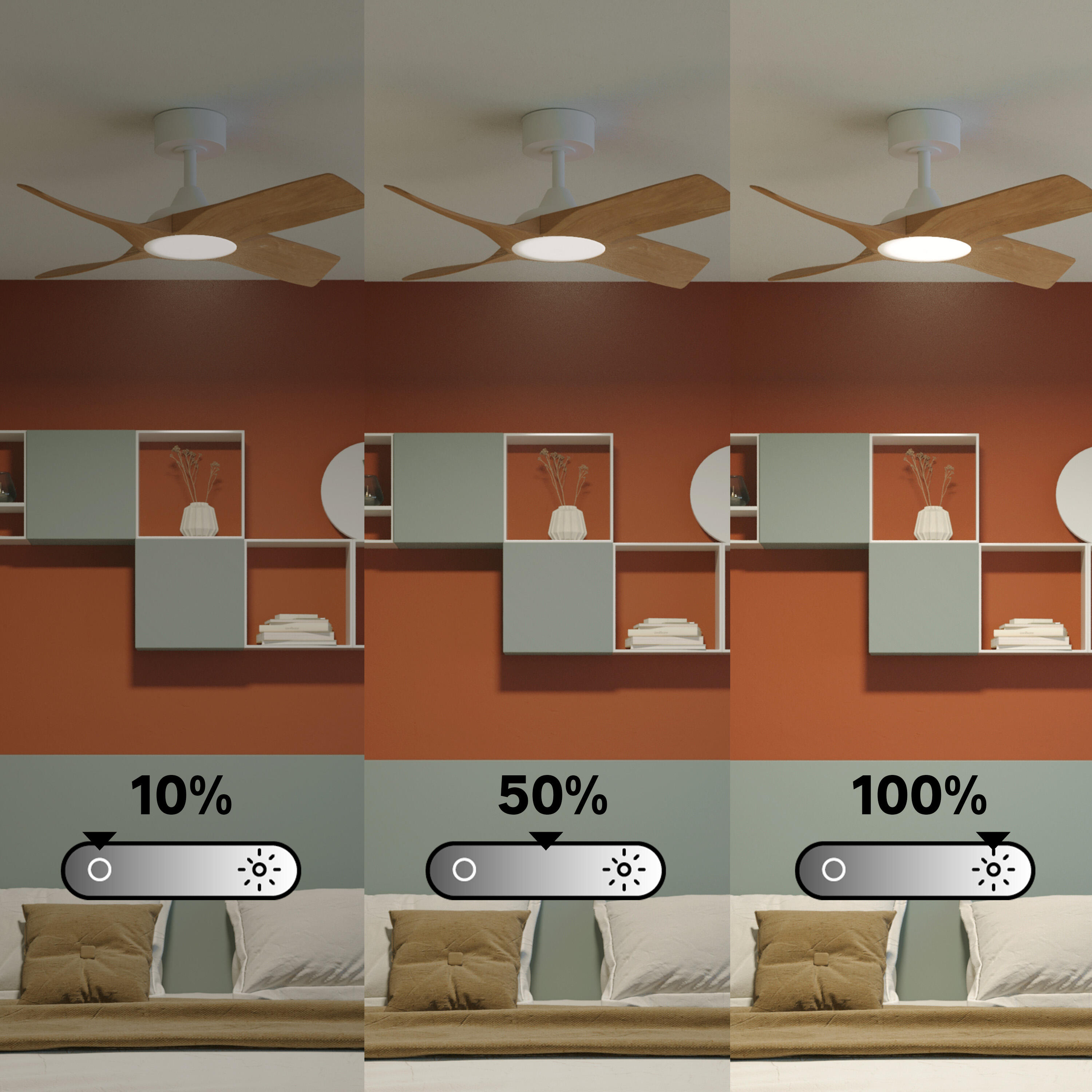 Ventilateur de plafond LED connecté, Siroco +, 91 cm, INSPIRE, bois - 6