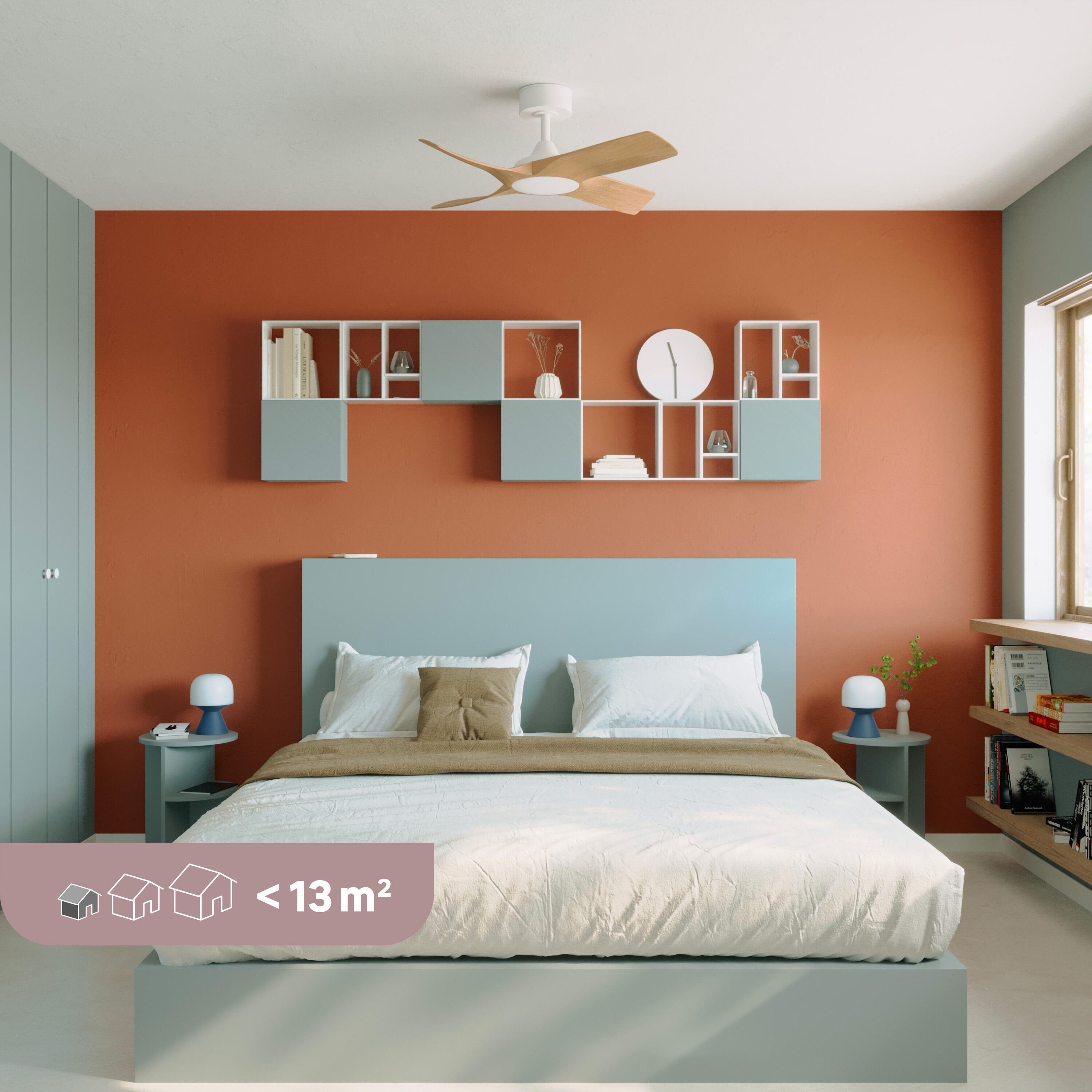 Ventilateur de plafond LED connecté, Siroco +, 91 cm, INSPIRE, bois - 3