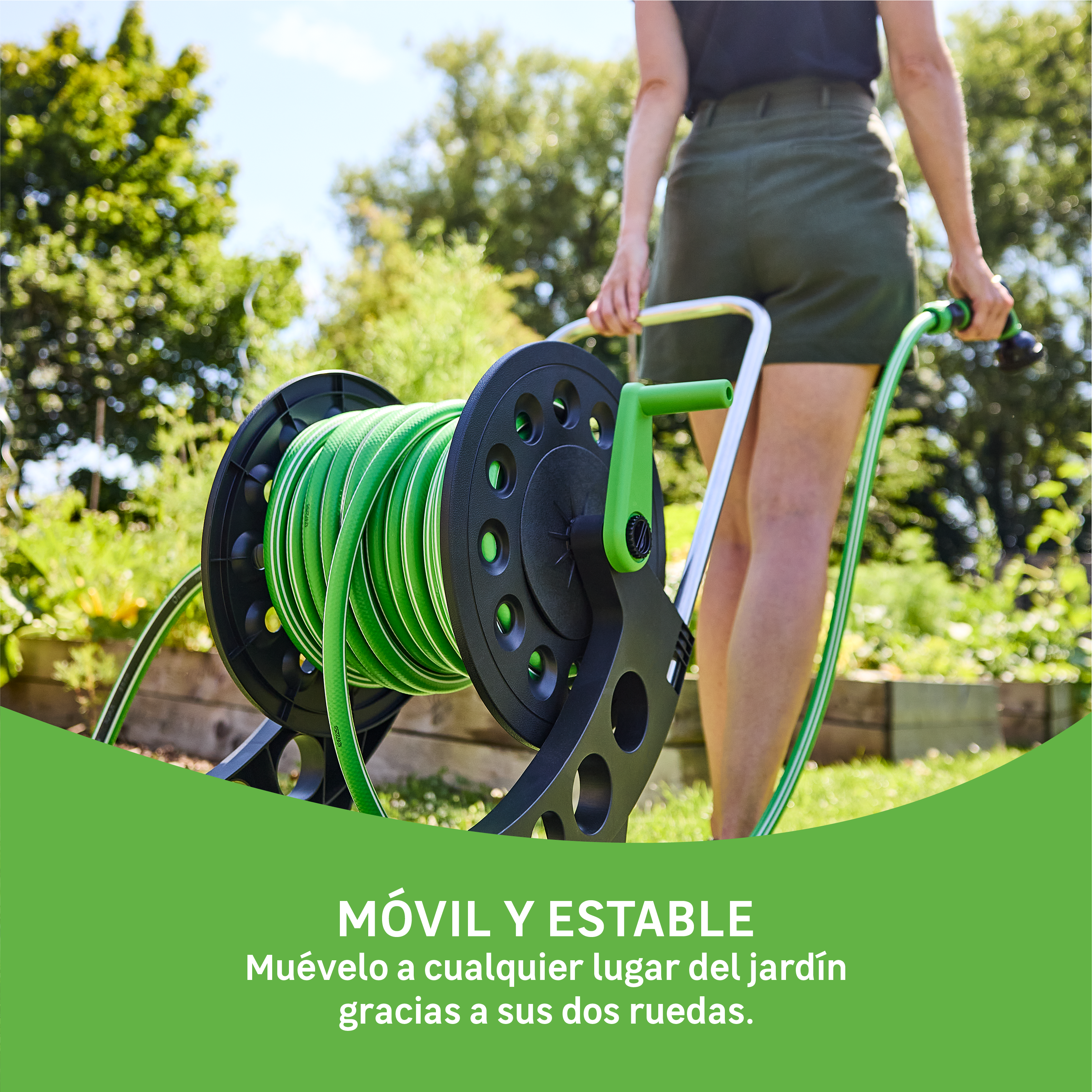 Porta manguera equipada con ruedas GEOLIA de 25m de 15mm de ø - 6