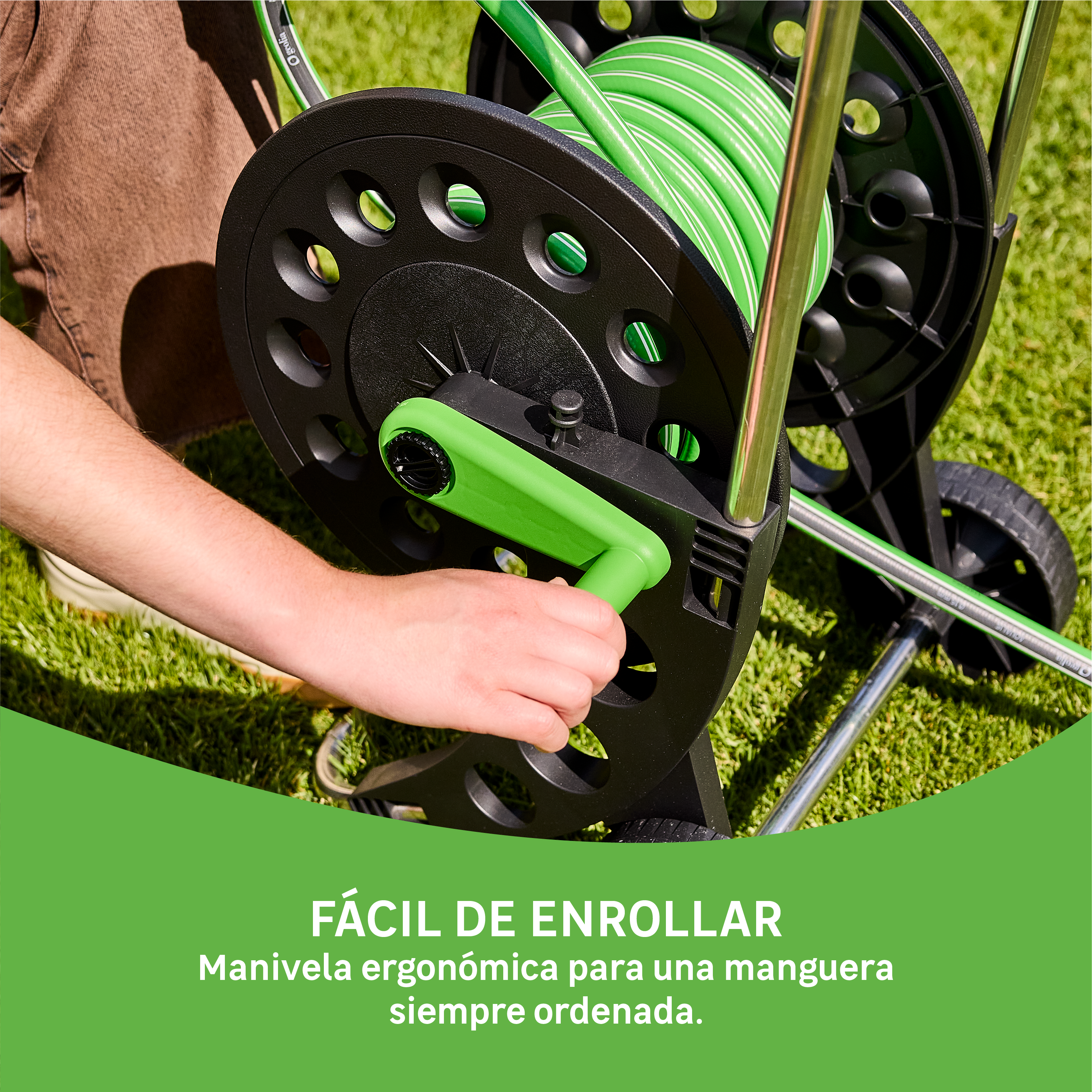 Porta manguera equipada con ruedas GEOLIA de 25m de 15mm de ø - 5