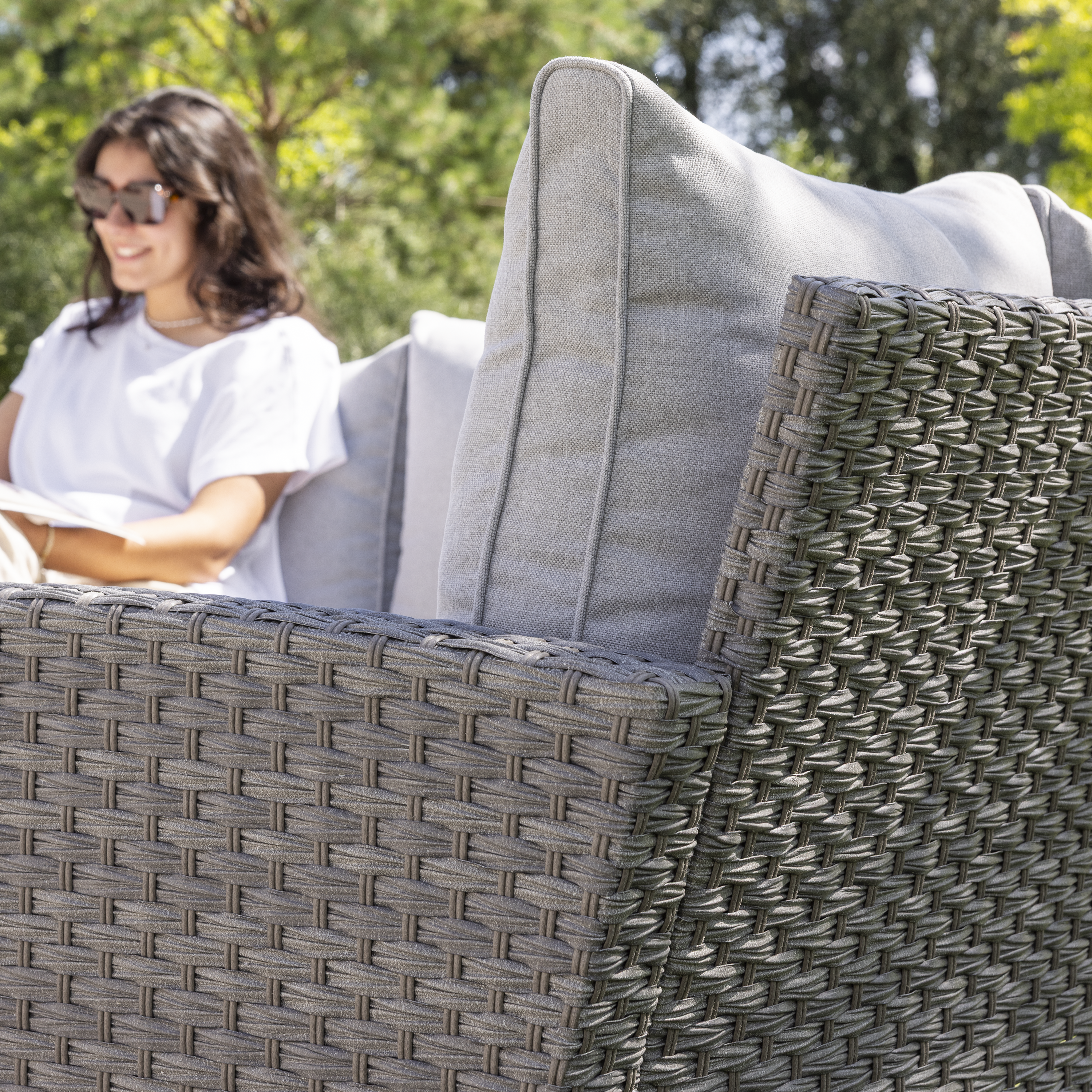 Sofa ogrodowa narożna Drios szara 5 osób Naterial - 14