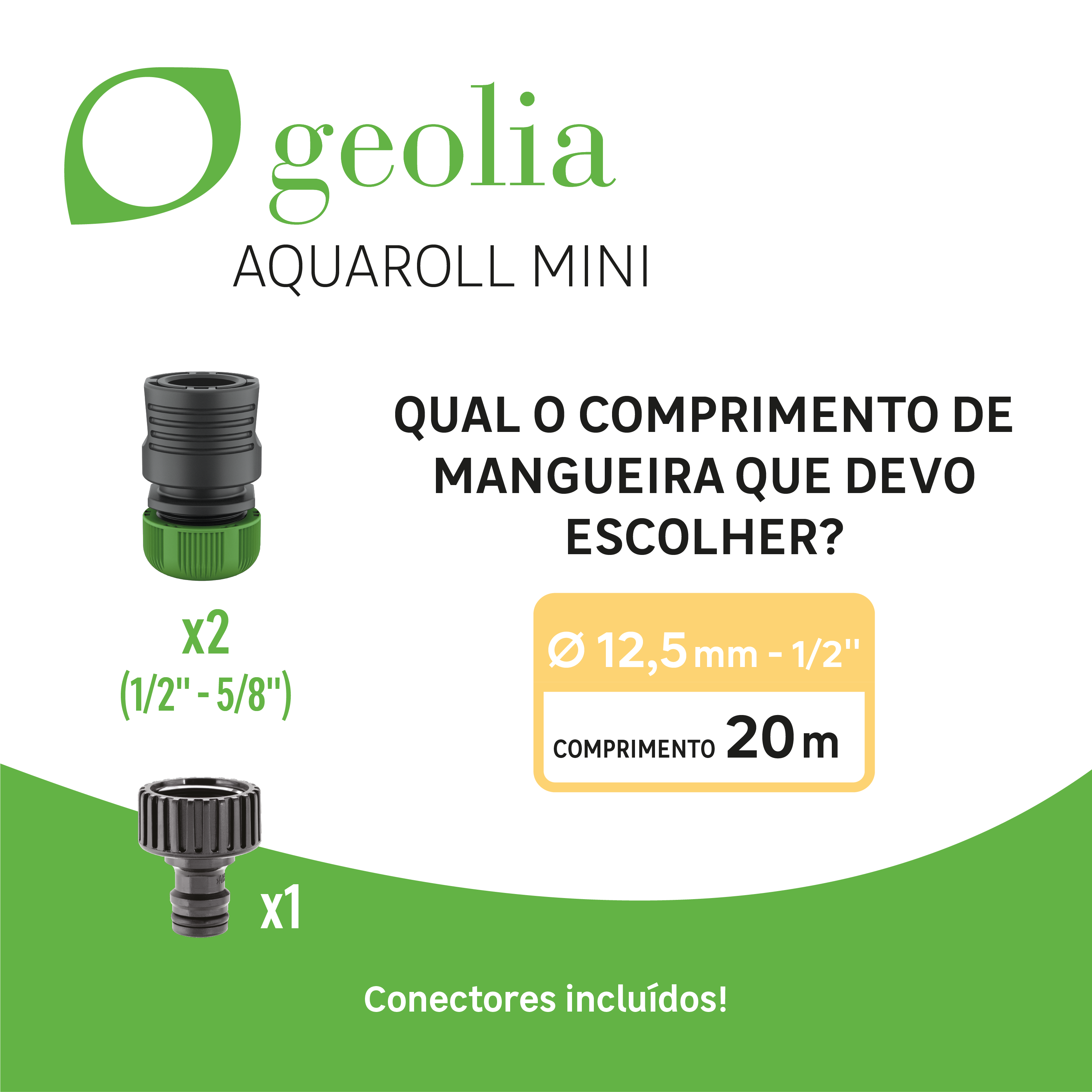 Enrolador de mangueira Geolia mini 12,5 mm x 20 m - 5