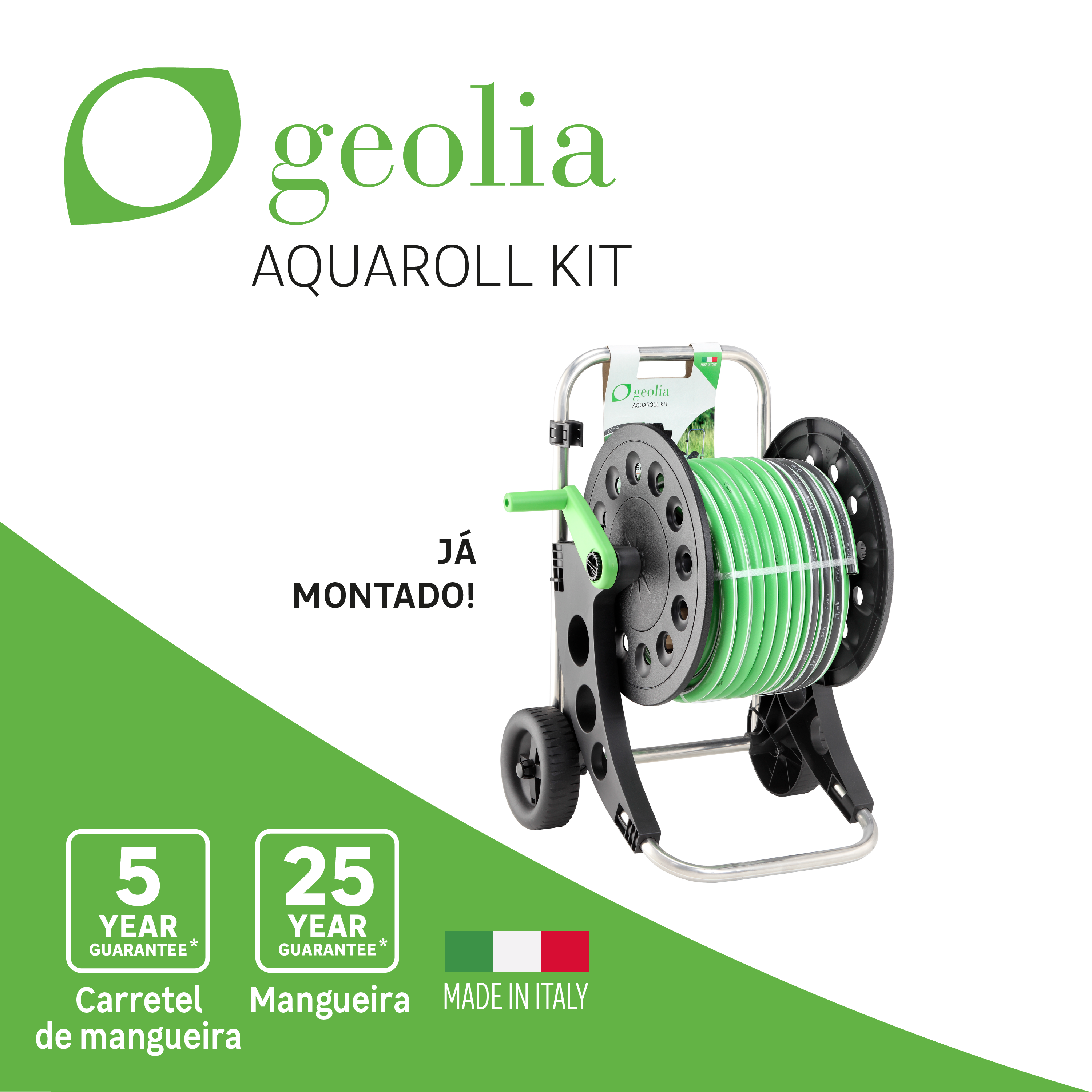 Carretel de mangueira equipado Geolia Aqualis 15 mm x 25 m + conectores - 6