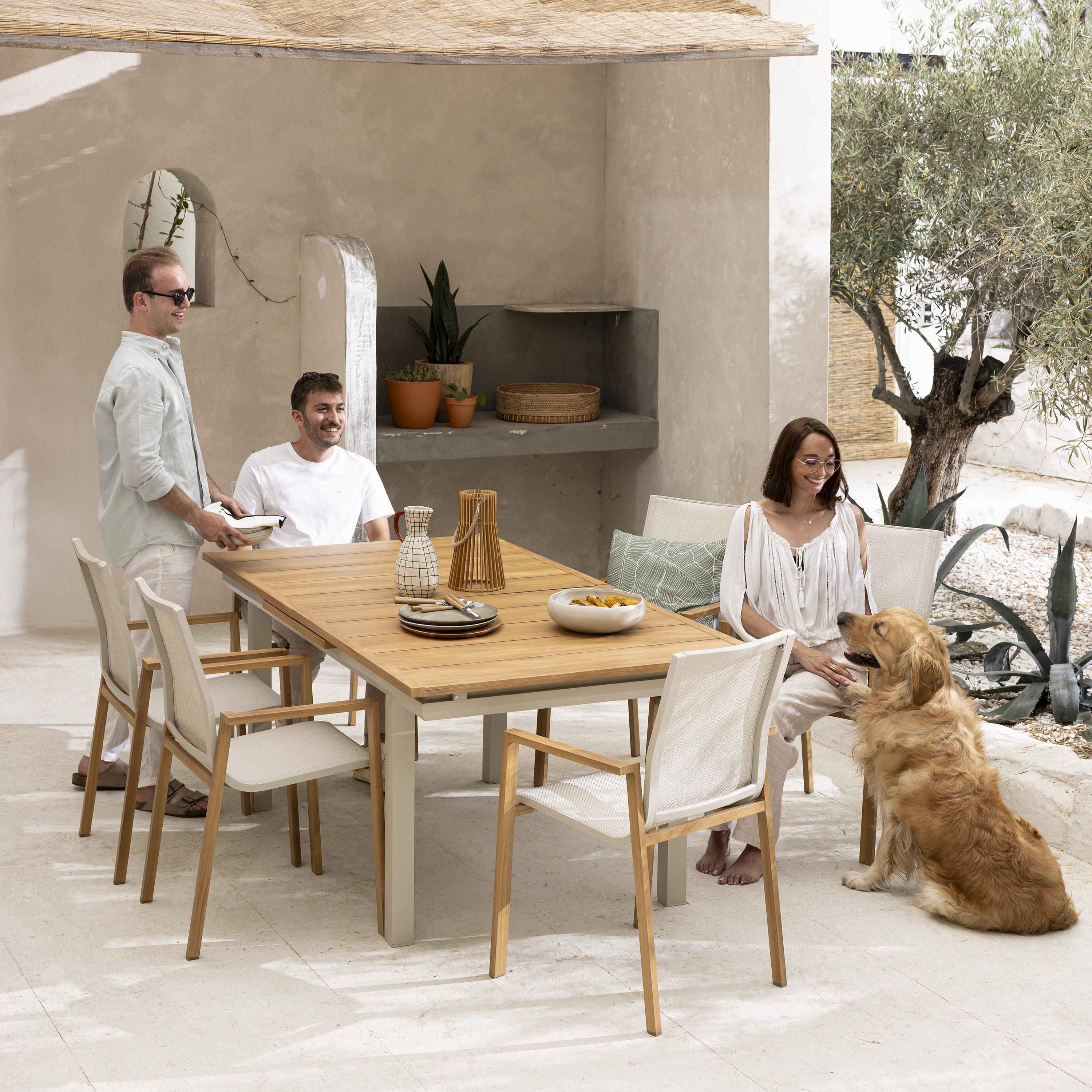 Sillón de jardín sín cojín de aluminio Odyssea beige Naterial - 5