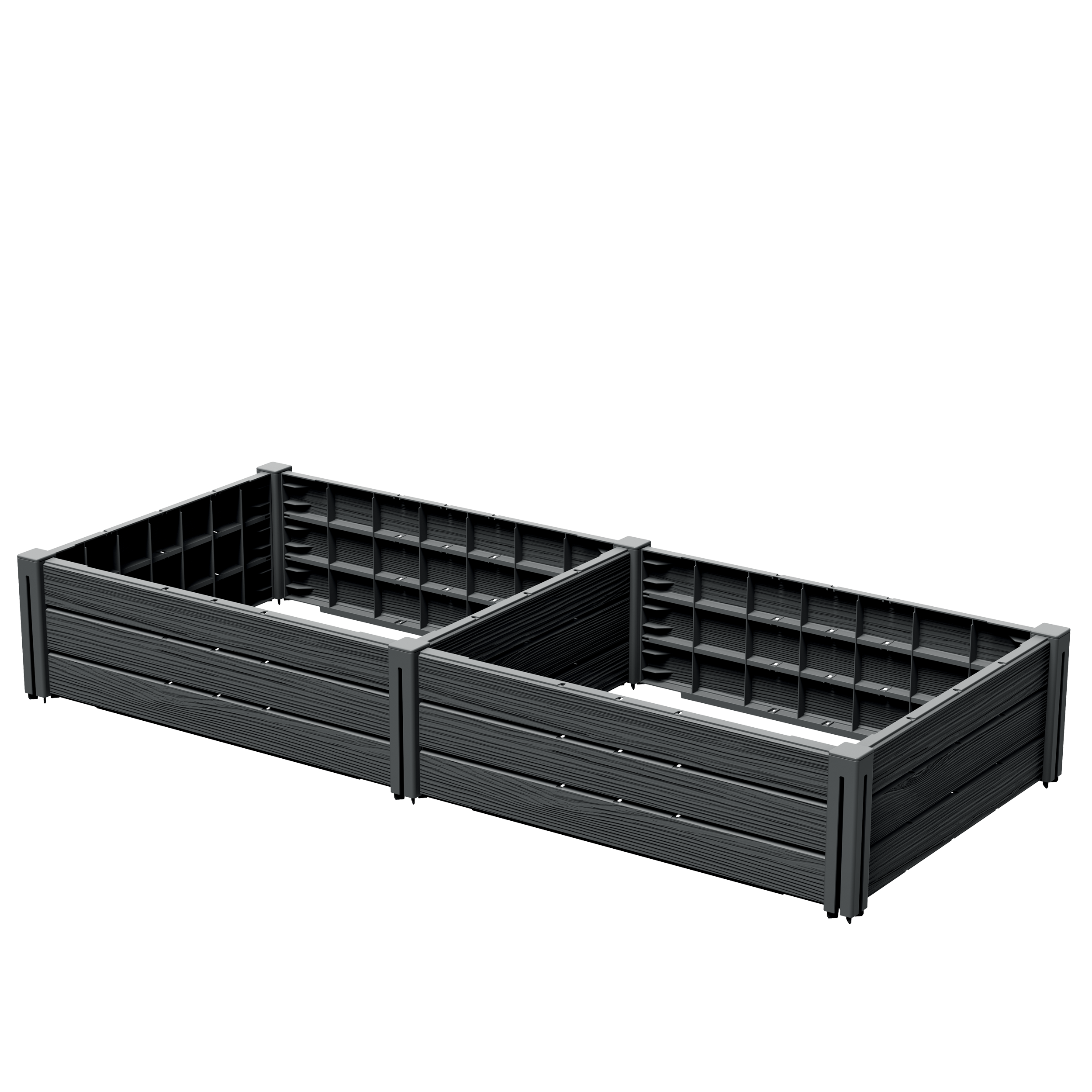 Dwukomorowa rabata ogrodowa grządka Base Plant 2x83l antracyt Prosperplast