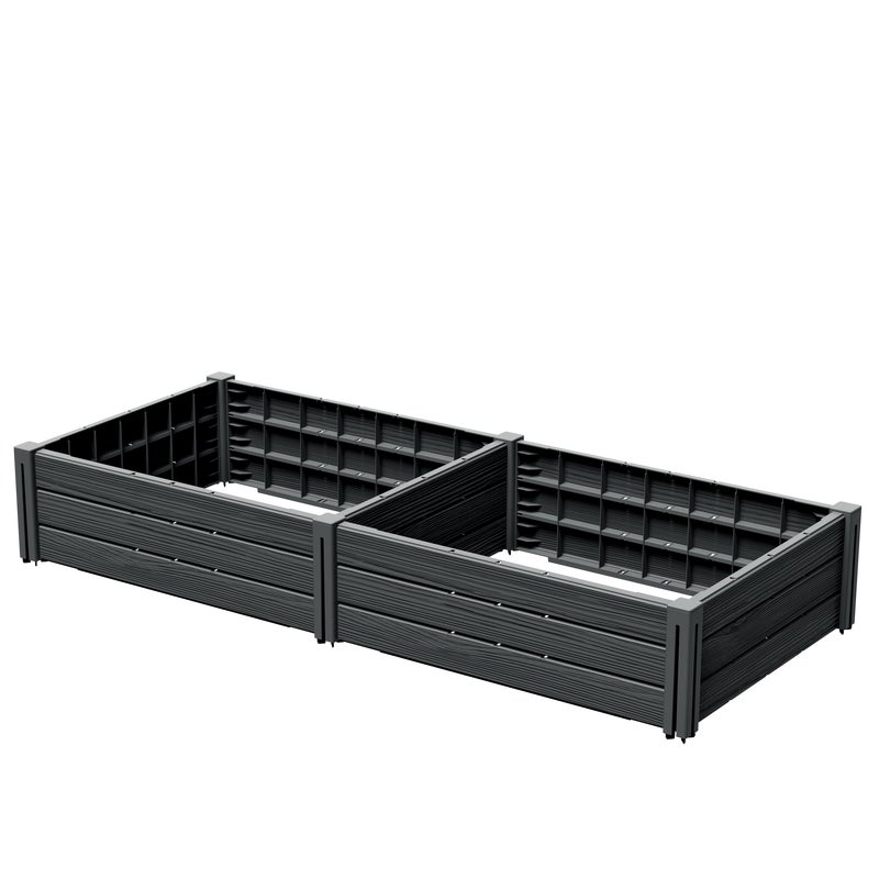 Dwukomorowa rabata ogrodowa grządka Base Plant 2x83l antracyt Prosperplast