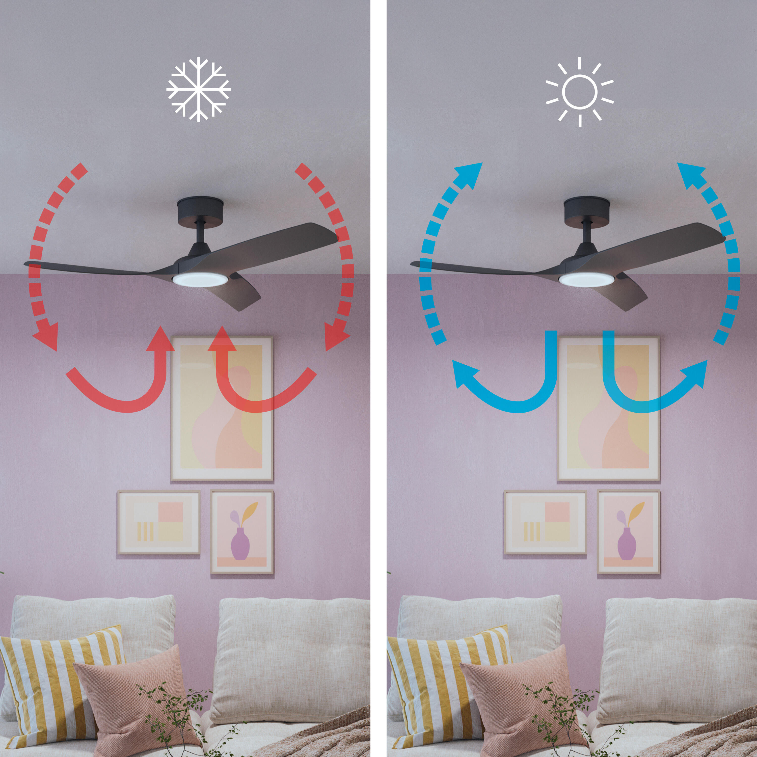 Ventilateur de plafond LED connecté silencieux, Aruba +, 112 cm, INSPIRE, noir - 7