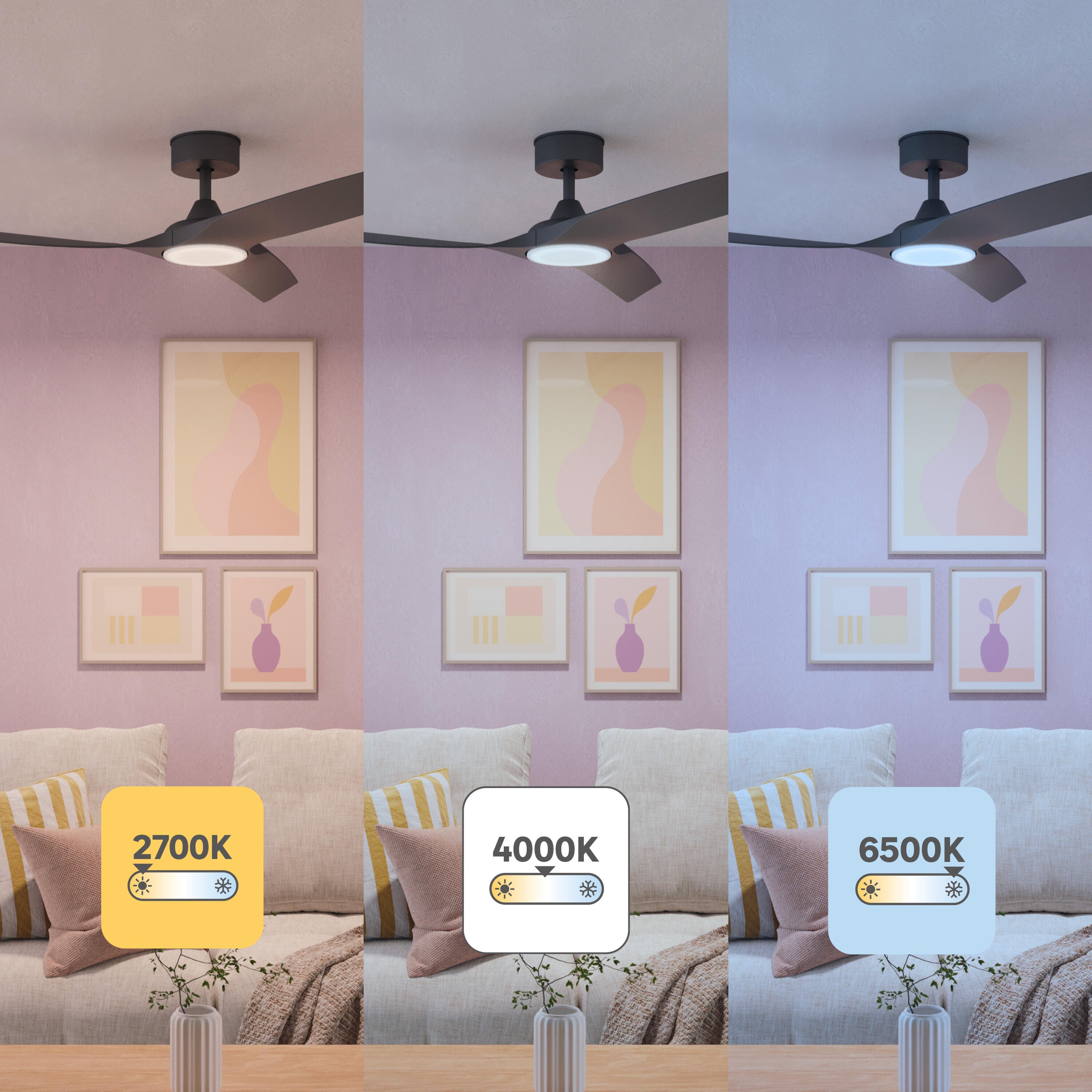 Ventilateur de plafond LED connecté silencieux, Aruba +, 112 cm, INSPIRE, noir - 5