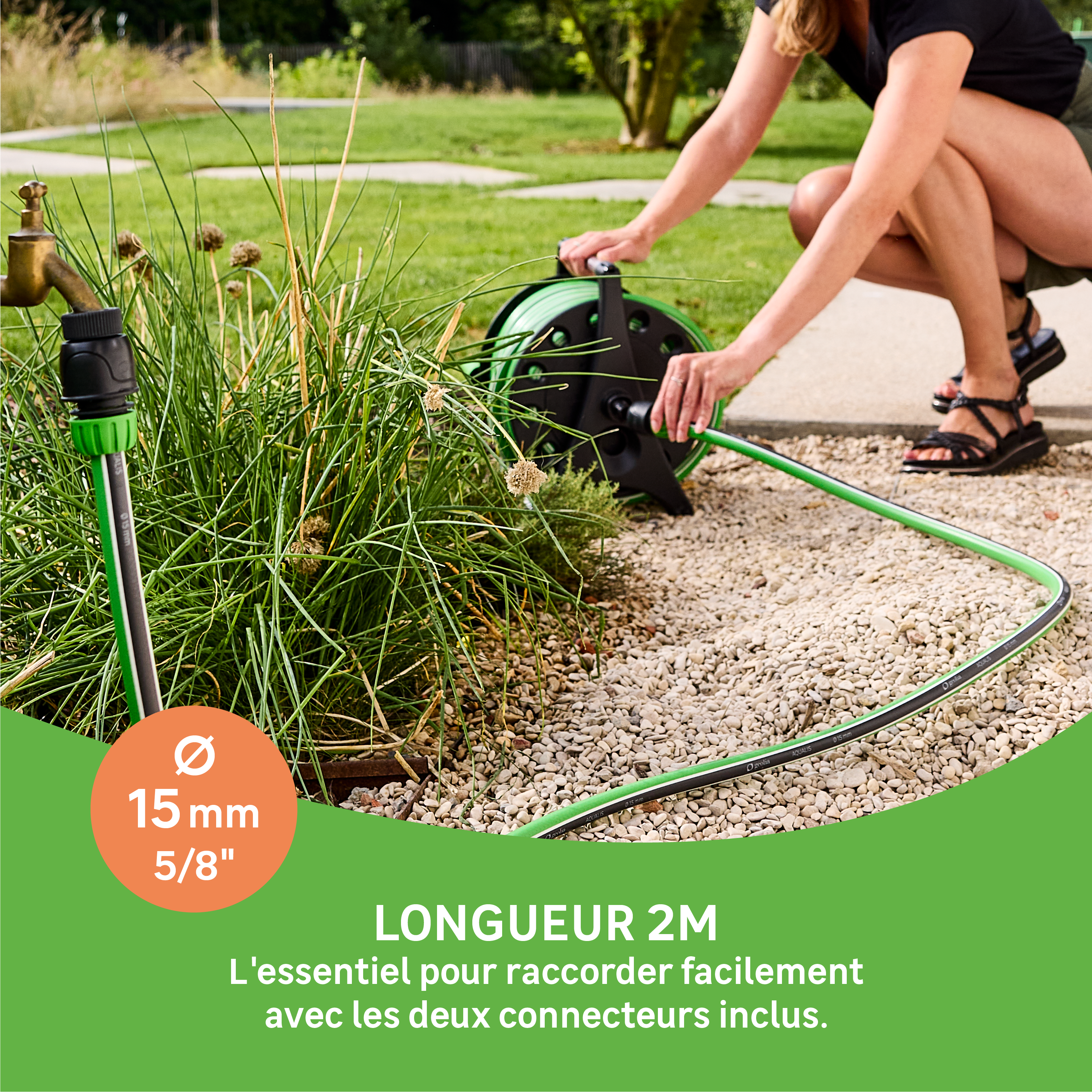 Set de raccordement GEOLIA Aqualis L.2 m, Diam. 15 mm - 2